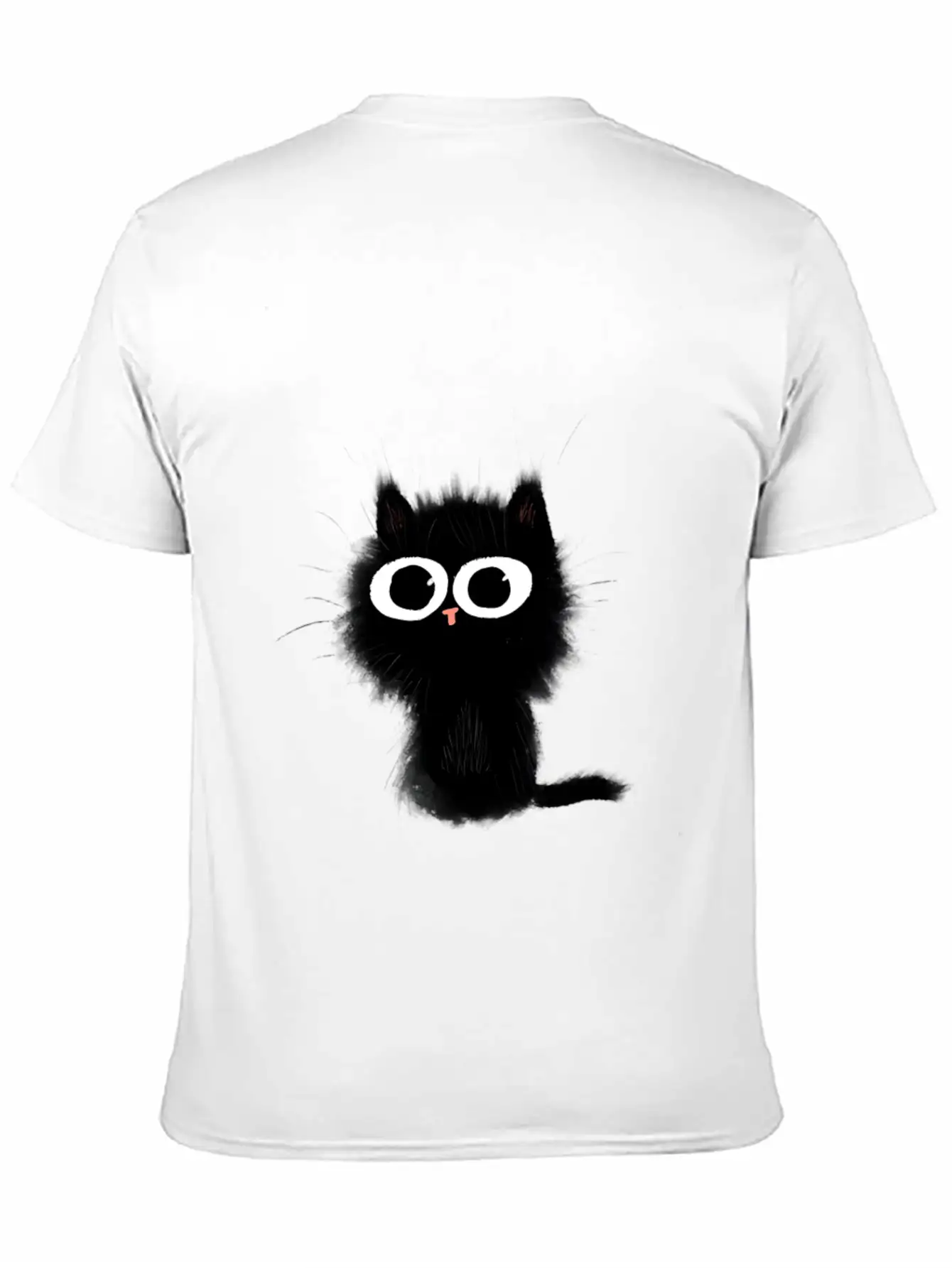 Surprised Black Cat Essential Cotton Tee For Daily Outfits – Unisex Style