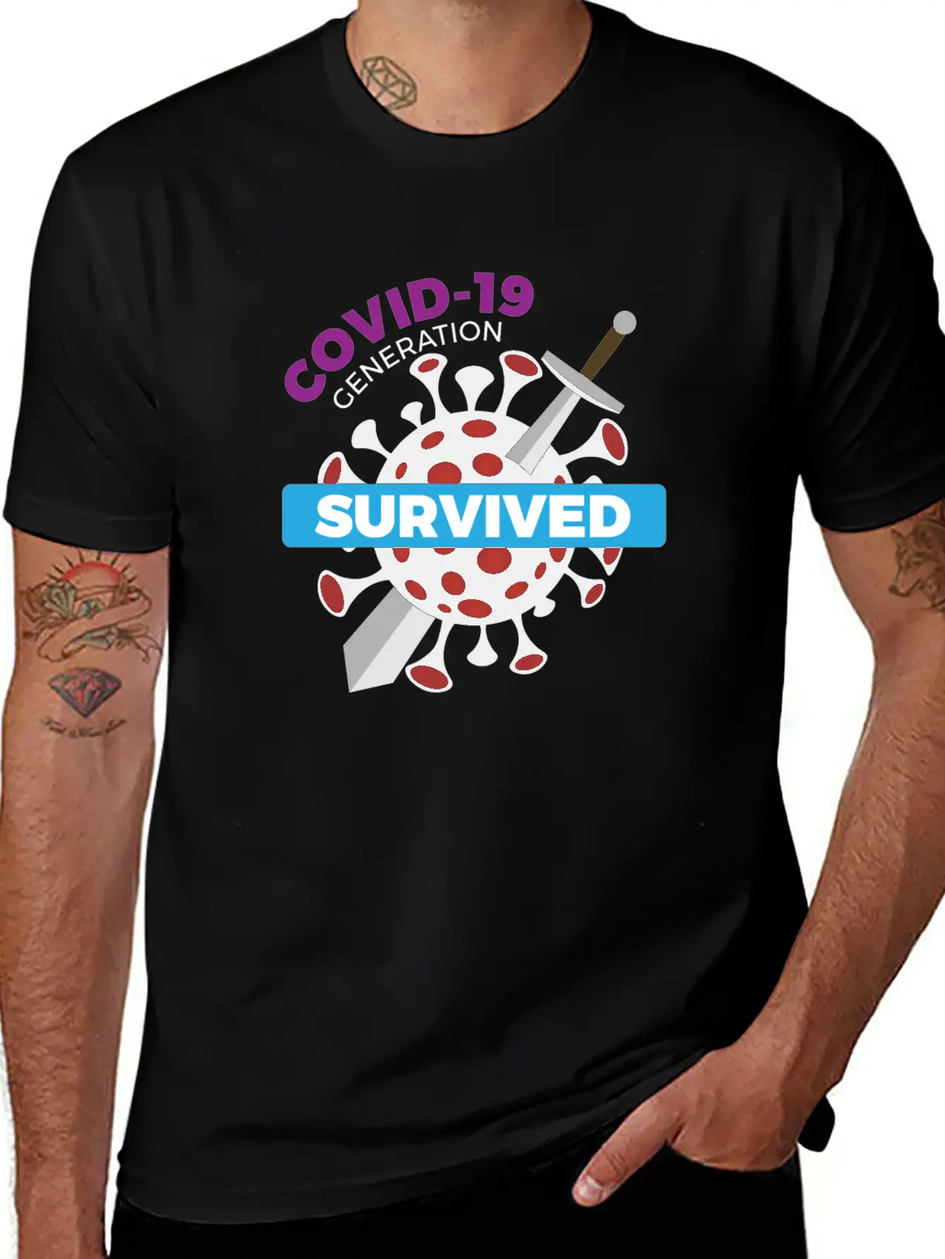 Survived Covid 19 Tshirt Modern Fit Casual T-Shirt – Clean And Versatile Design