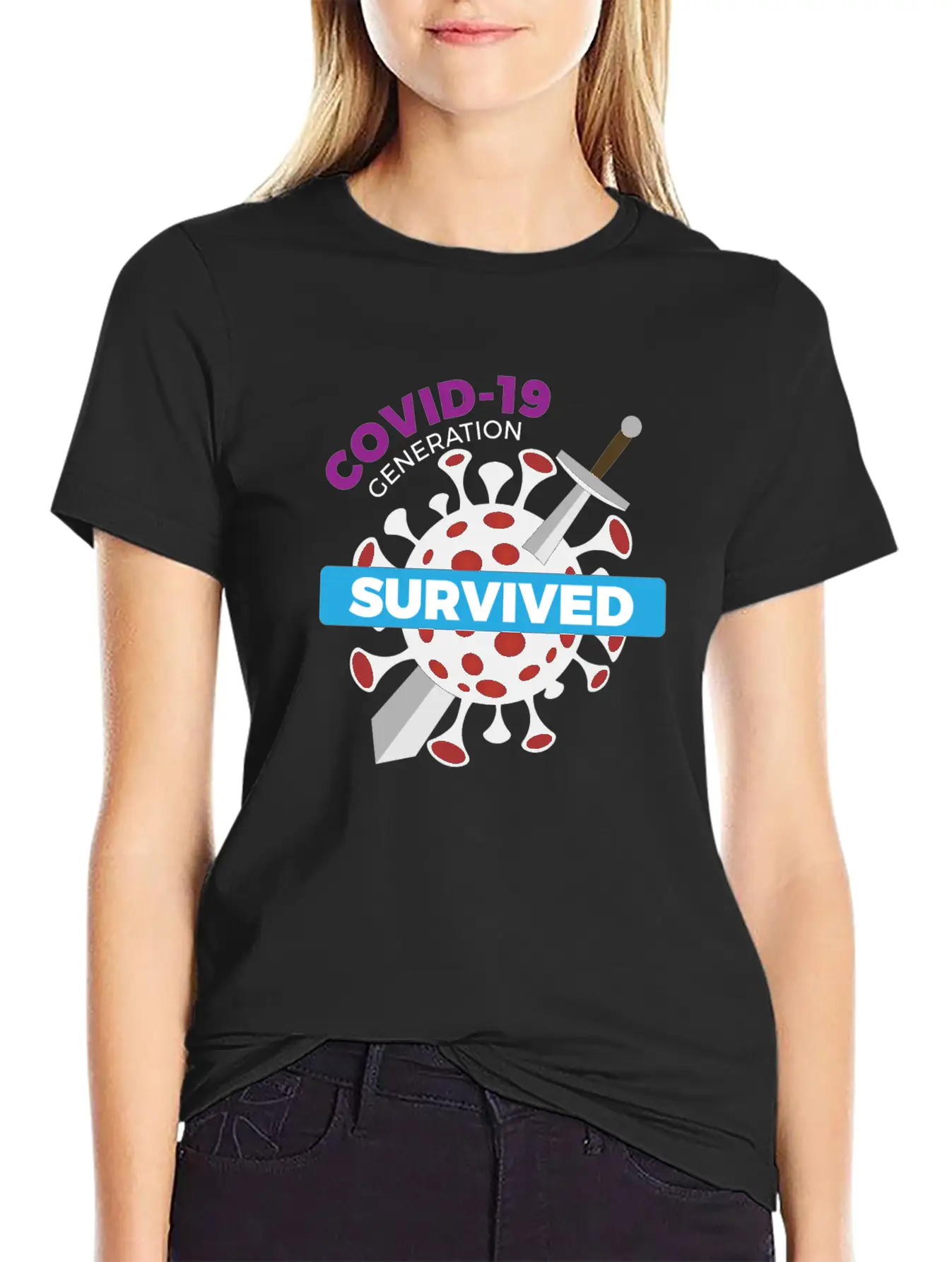 Survived Covid 19 Tshirt Modern Fit Casual T-Shirt – Clean And Versatile Design