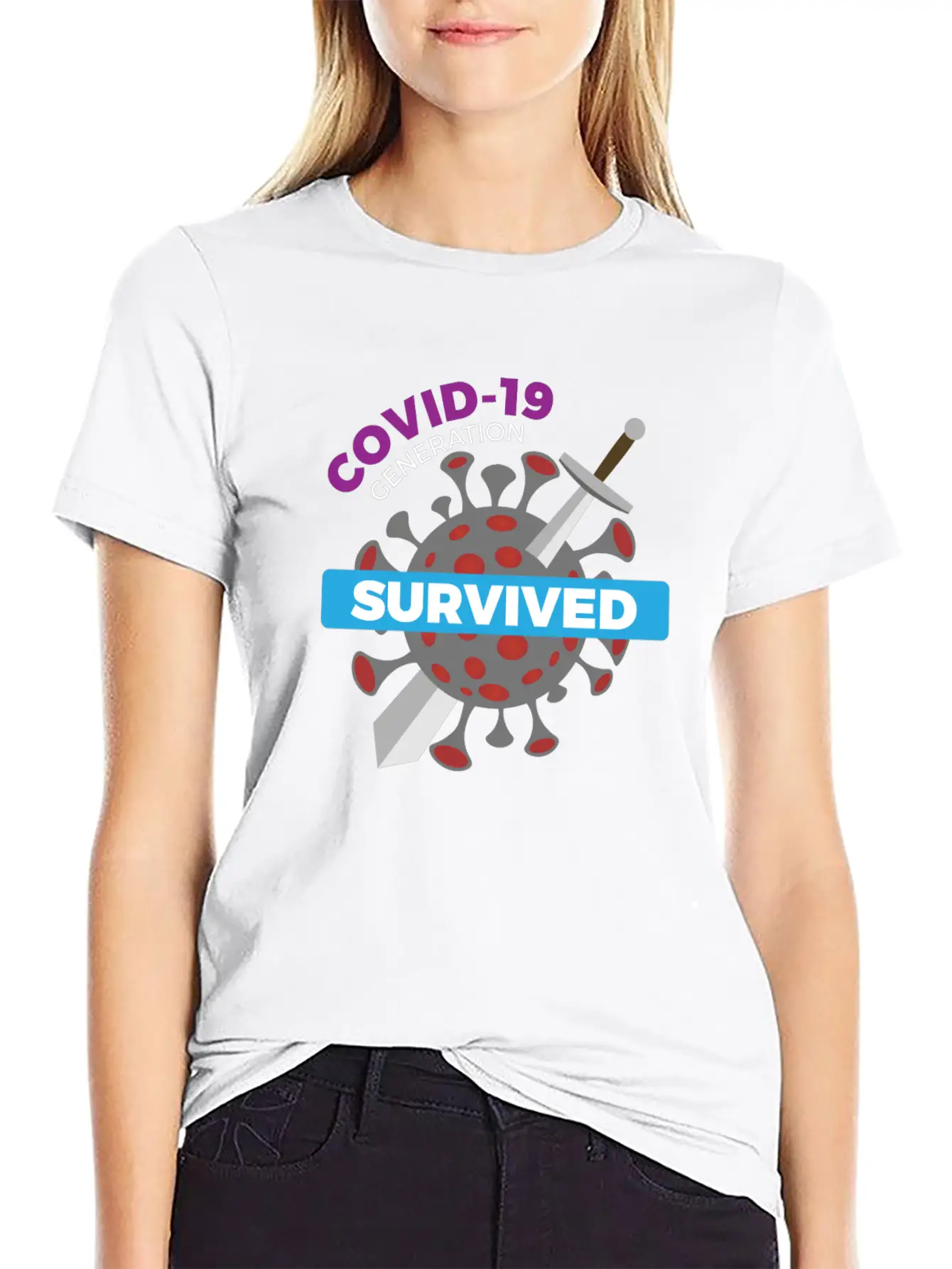 Survived Covid 19 Tshirt Modern Fit Casual T-Shirt – Clean And Versatile Design