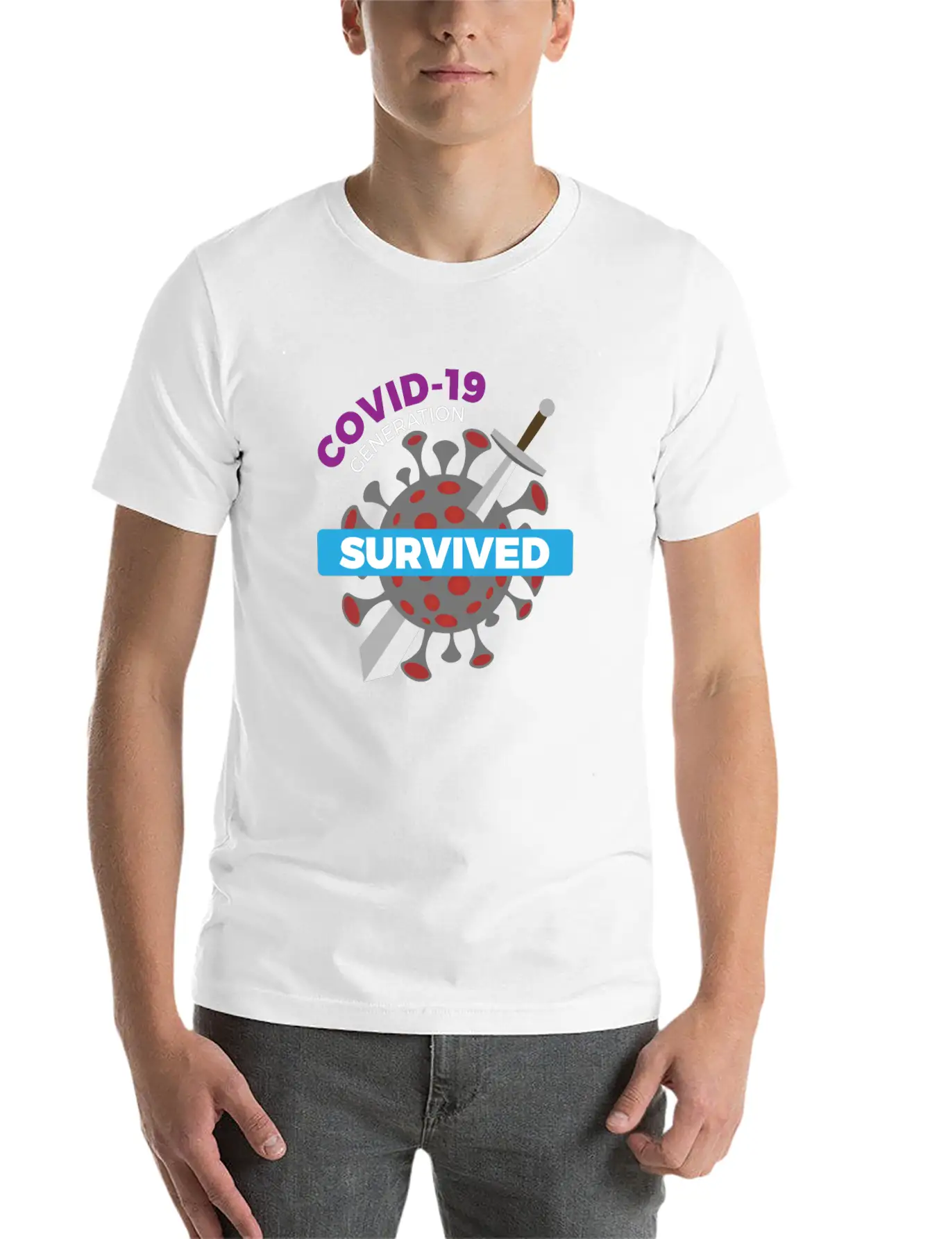 Survived Covid 19 Tshirt Modern Fit Casual T-Shirt – Clean And Versatile Design