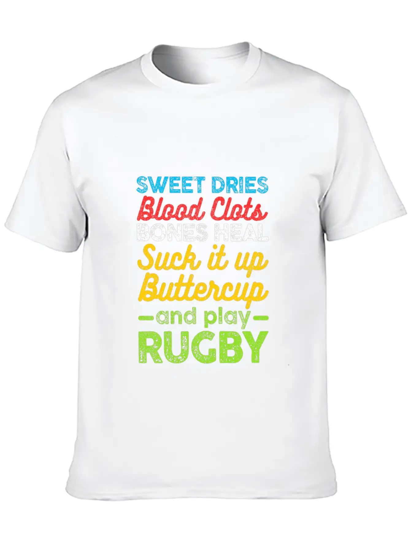 Sweat Dries Blood Clots Suck It Up Rugby Football Unisex Casual T-Shirt – Clean Design For Daily Comfort