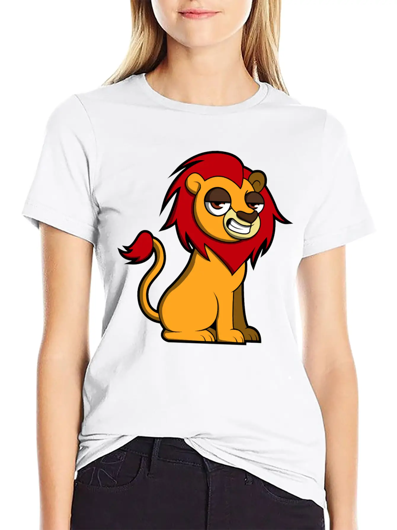 Sweet Lion Classic Fit Graphic Tee For Daily Comfort – Unisex Cotton Shirt