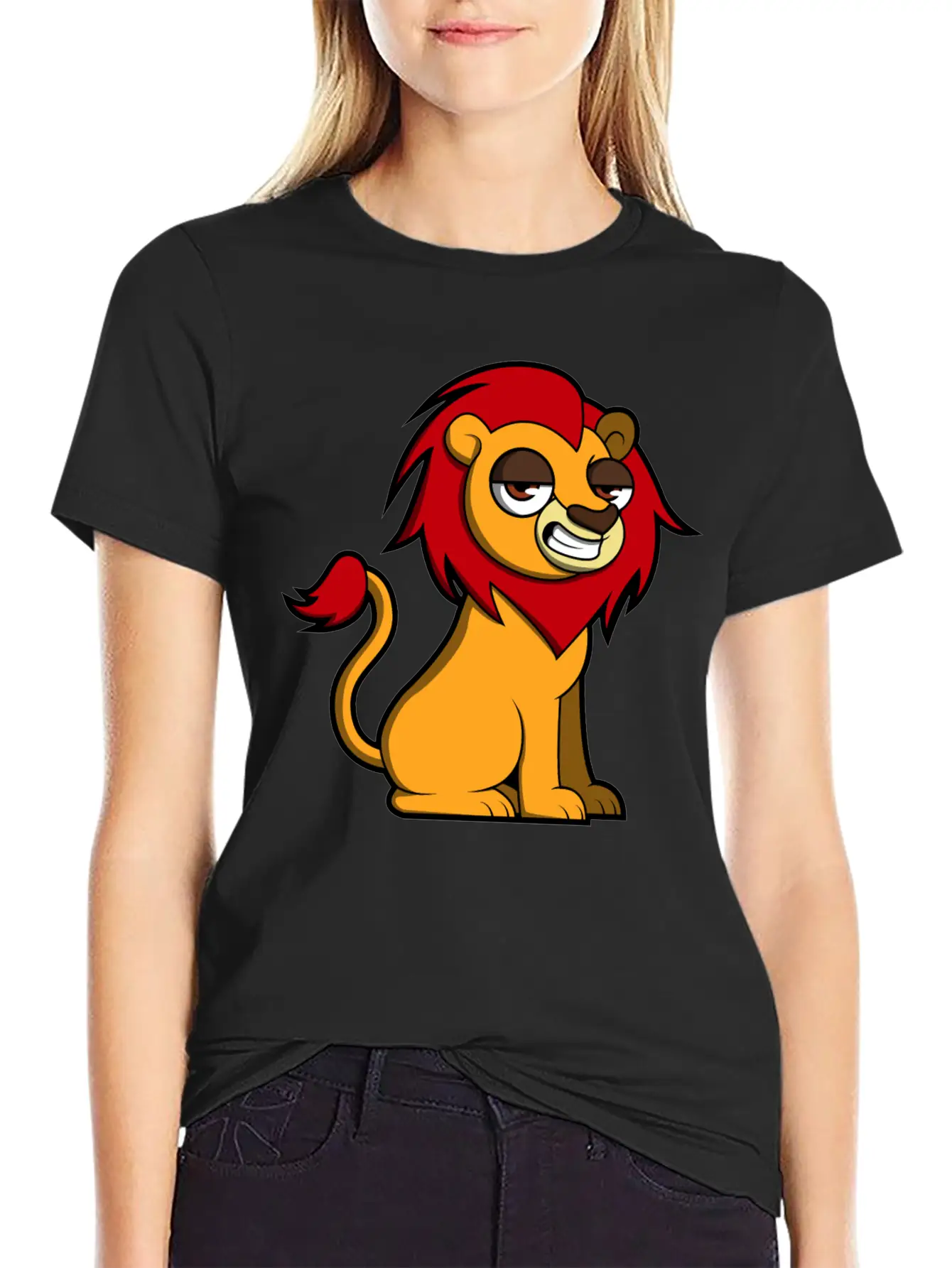 Sweet Lion Classic Fit Graphic Tee For Daily Comfort – Unisex Cotton Shirt