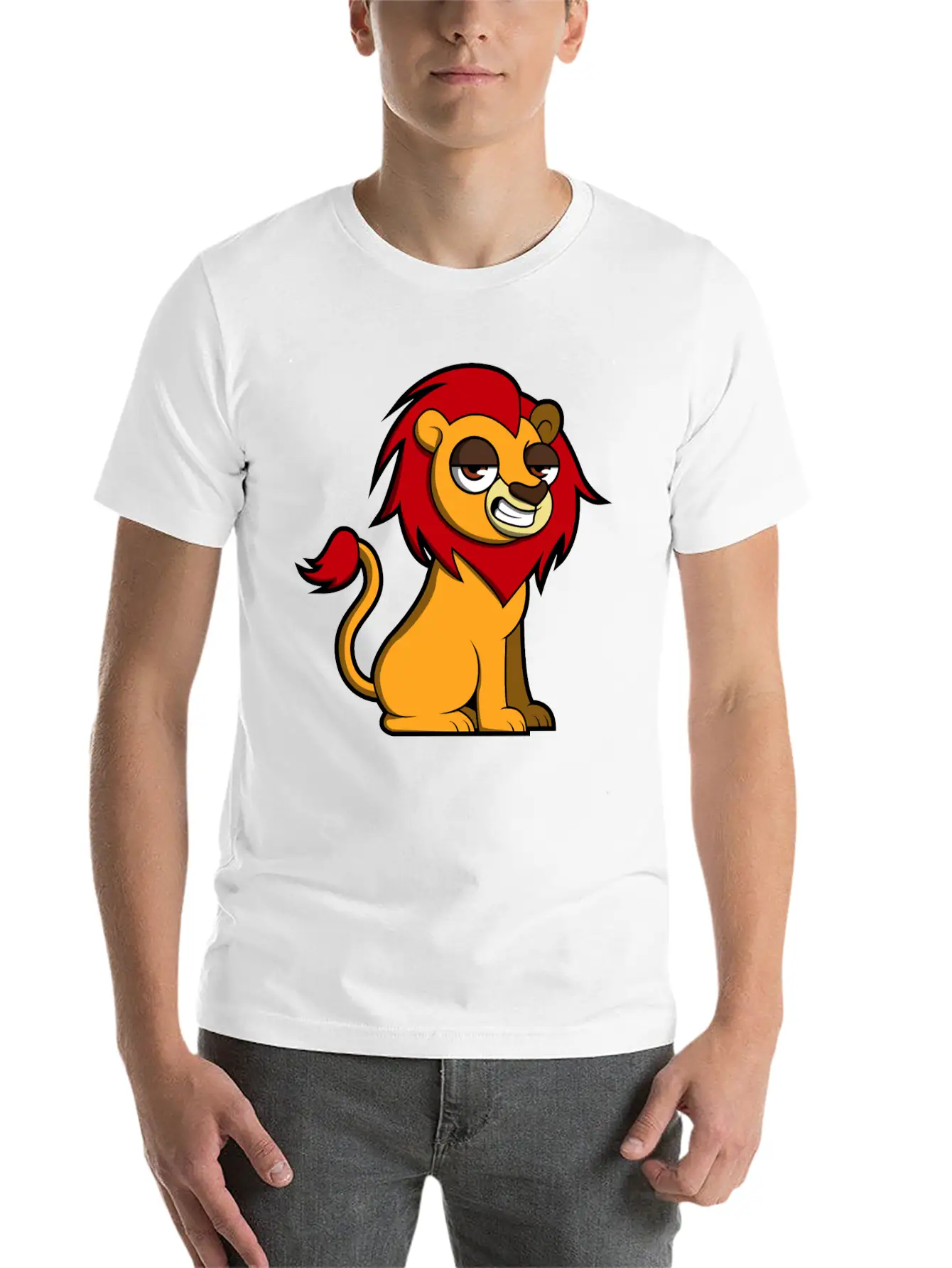 Sweet Lion Classic Fit Graphic Tee For Daily Comfort – Unisex Cotton Shirt