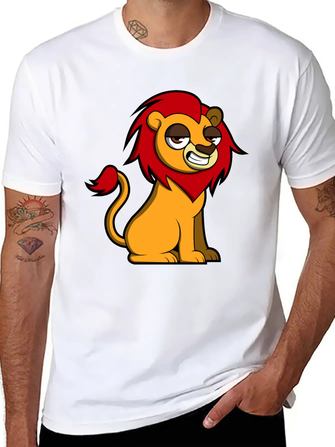 Sweet Lion Classic Fit Graphic Tee For Daily Comfort – Unisex Cotton Shirt