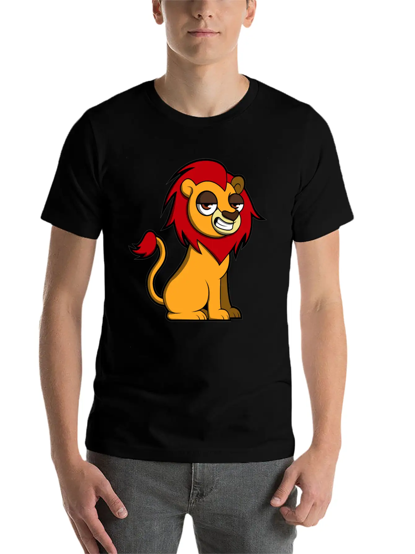 Sweet Lion Classic Fit Graphic Tee For Daily Comfort – Unisex Cotton Shirt