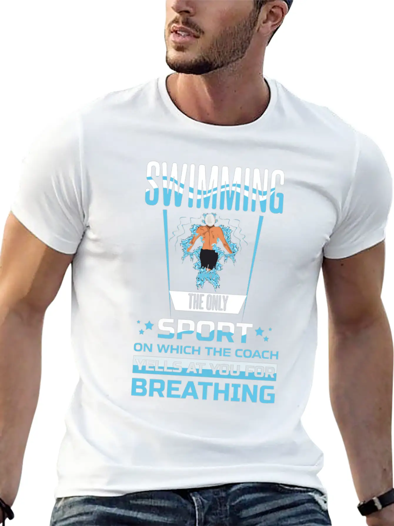 Swimming Sport Trainer Breathing Modern Fit Casual T-Shirt – Clean And Versatile Design