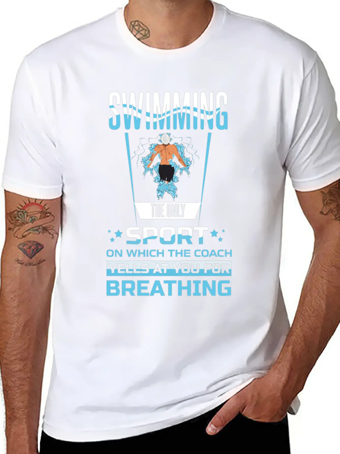 Swimming Sport Trainer Breathing Modern Fit Casual T-Shirt – Clean And Versatile Design