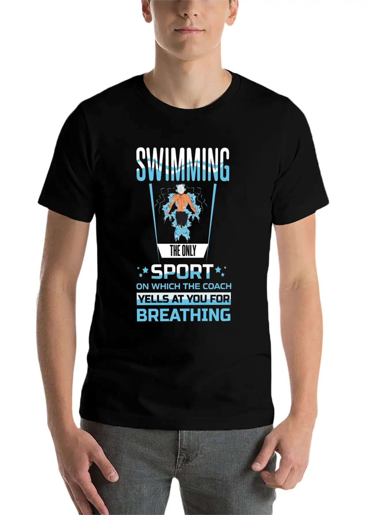 Swimming Sport Trainer Breathing Modern Fit Casual T-Shirt – Clean And Versatile Design
