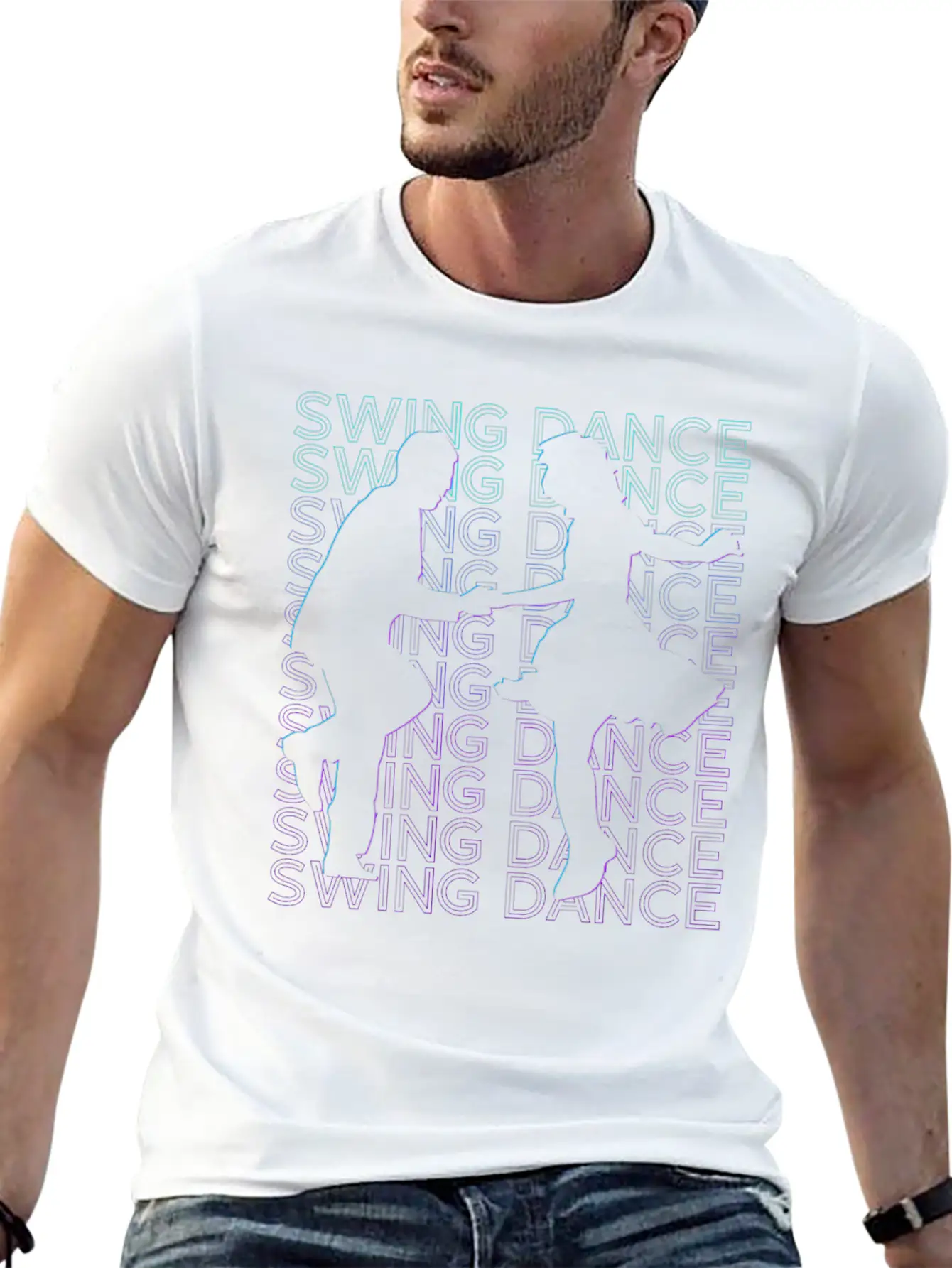 Swing Dance Dancing Swing Dancer Retro Lightweight Cotton T-Shirt – Daily Comfort Graphic Shirt
