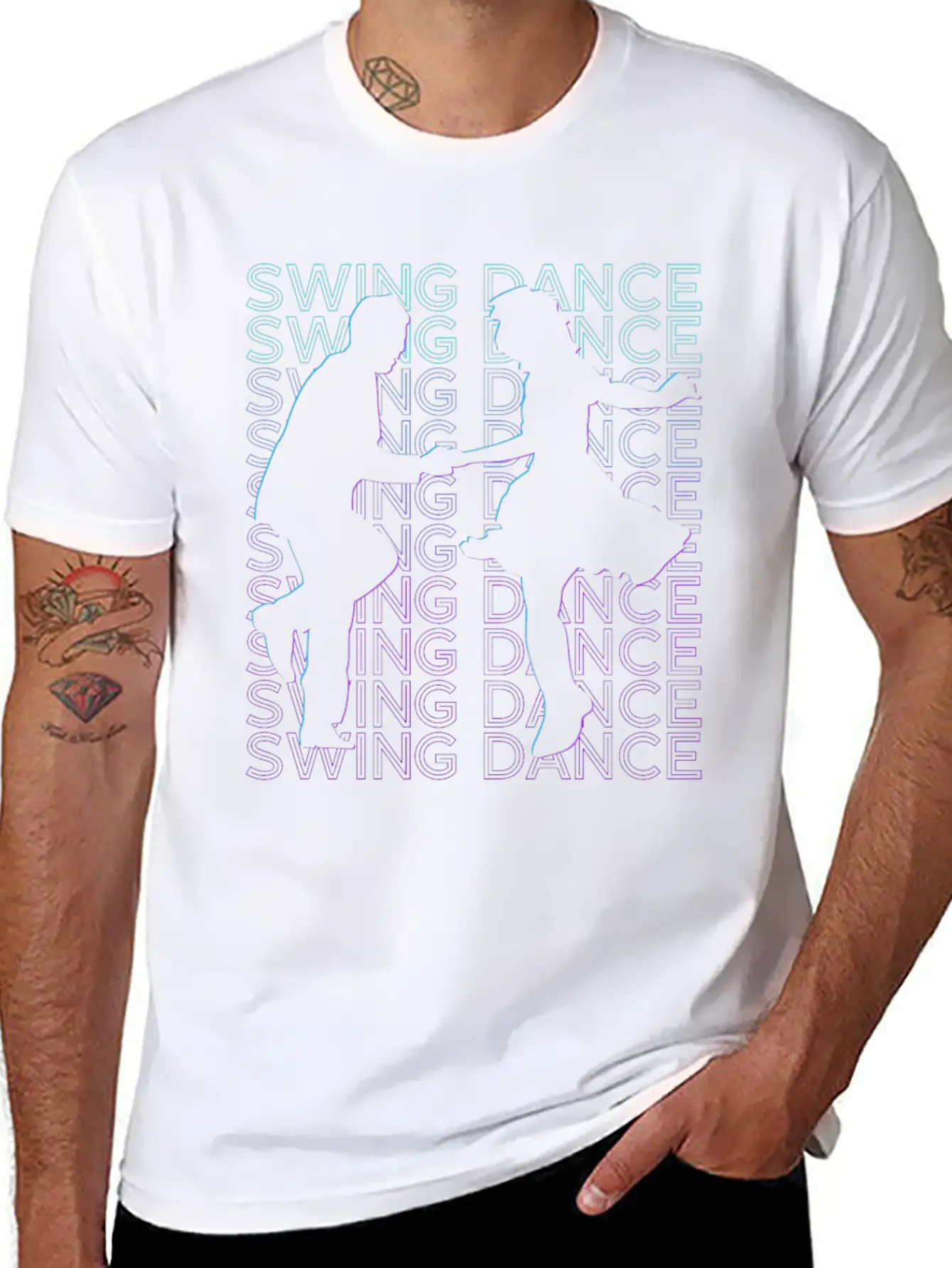 Swing Dance Dancing Swing Dancer Retro Lightweight Cotton T-Shirt – Daily Comfort Graphic Shirt