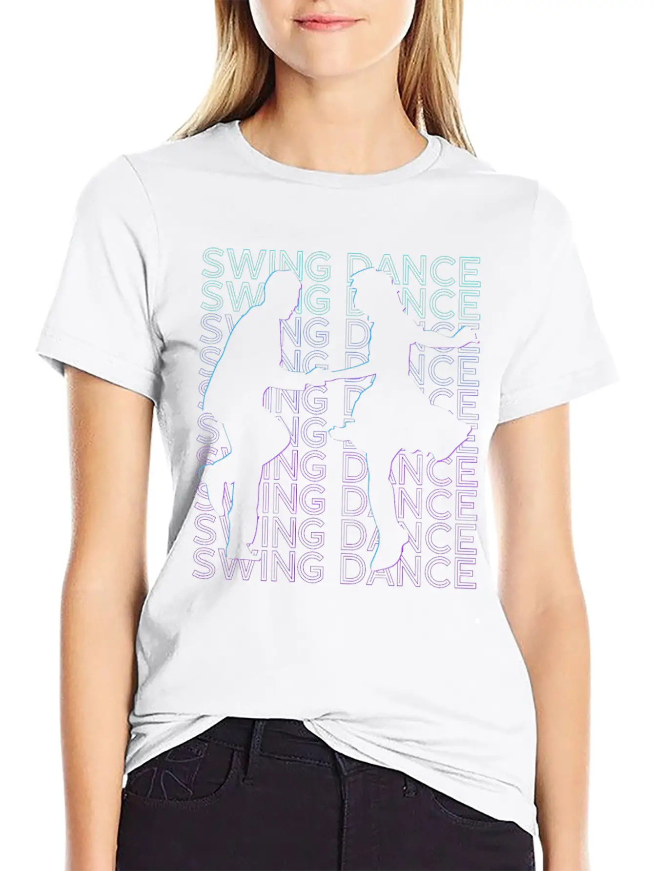 Swing Dance Dancing Swing Dancer Retro Lightweight Cotton T-Shirt – Daily Comfort Graphic Shirt