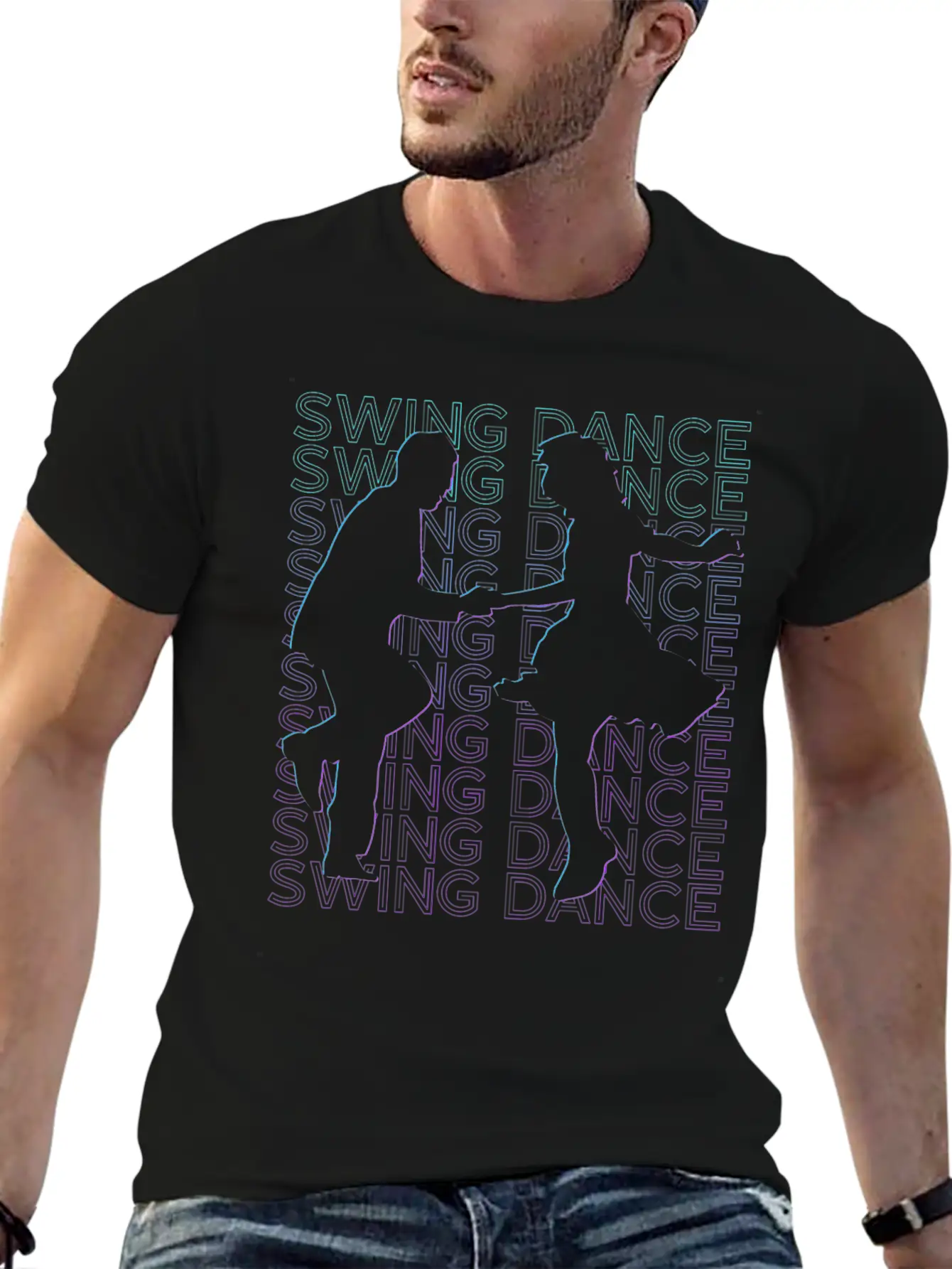 Swing Dance Dancing Swing Dancer Retro Lightweight Cotton T-Shirt – Daily Comfort Graphic Shirt