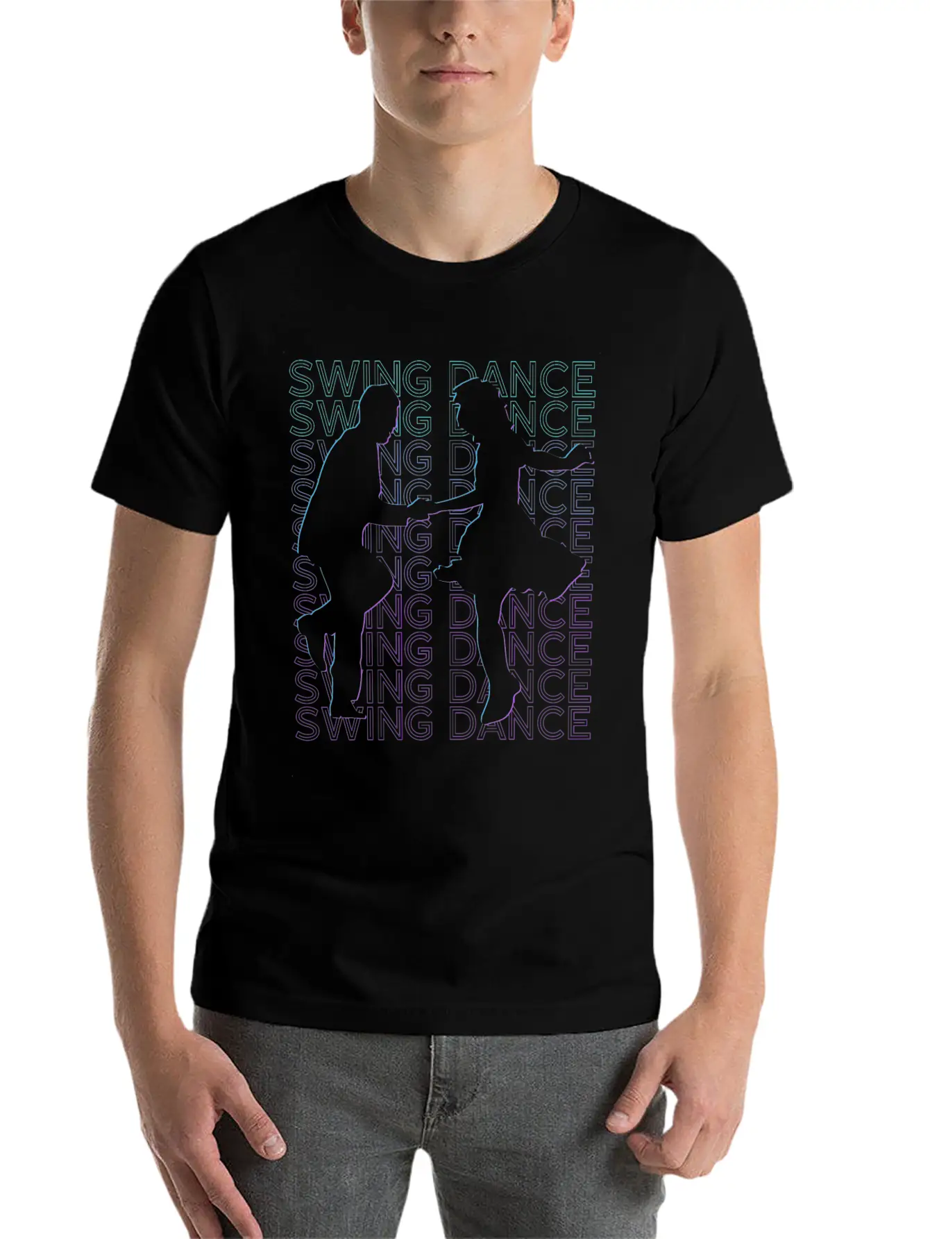 Swing Dance Dancing Swing Dancer Retro Lightweight Cotton T-Shirt – Daily Comfort Graphic Shirt
