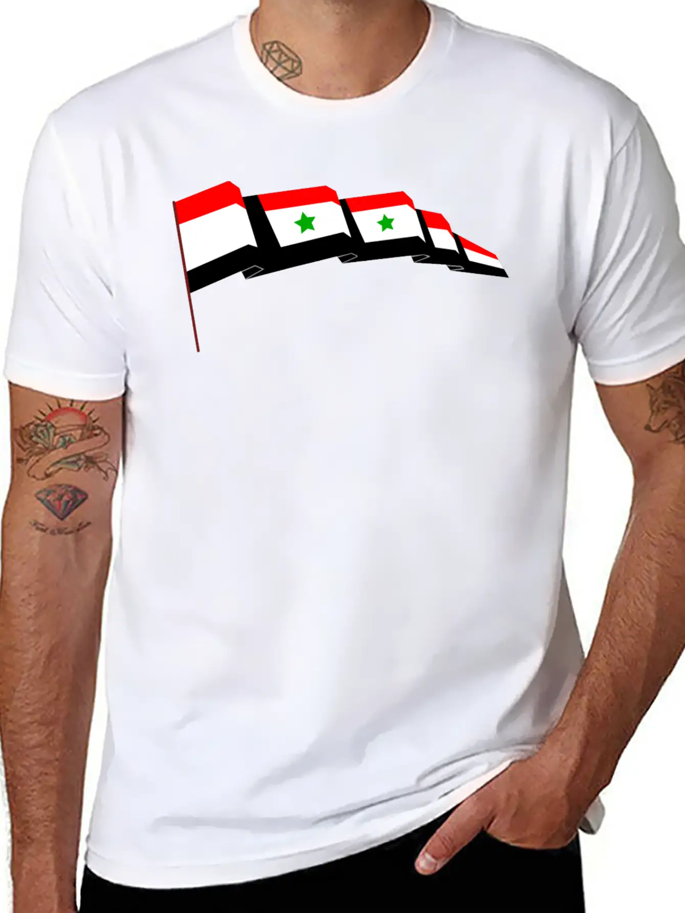 Syrian Flag Essential Cotton Tee For Daily Outfits – Unisex Style