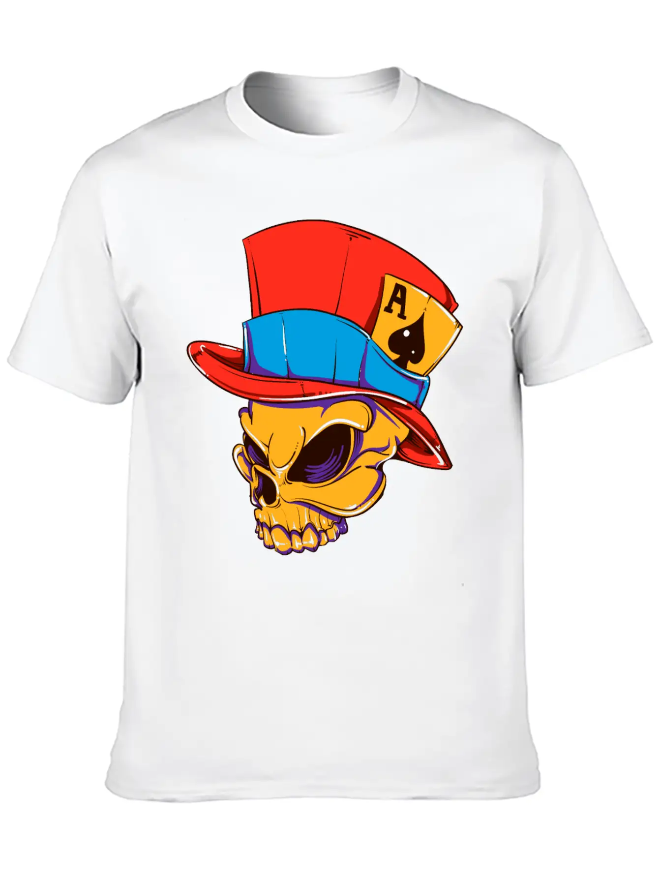 T-Shirt Streetwear Skull Card Player Vector Image Modern Fit Casual T-Shirt – Clean And Versatile Design