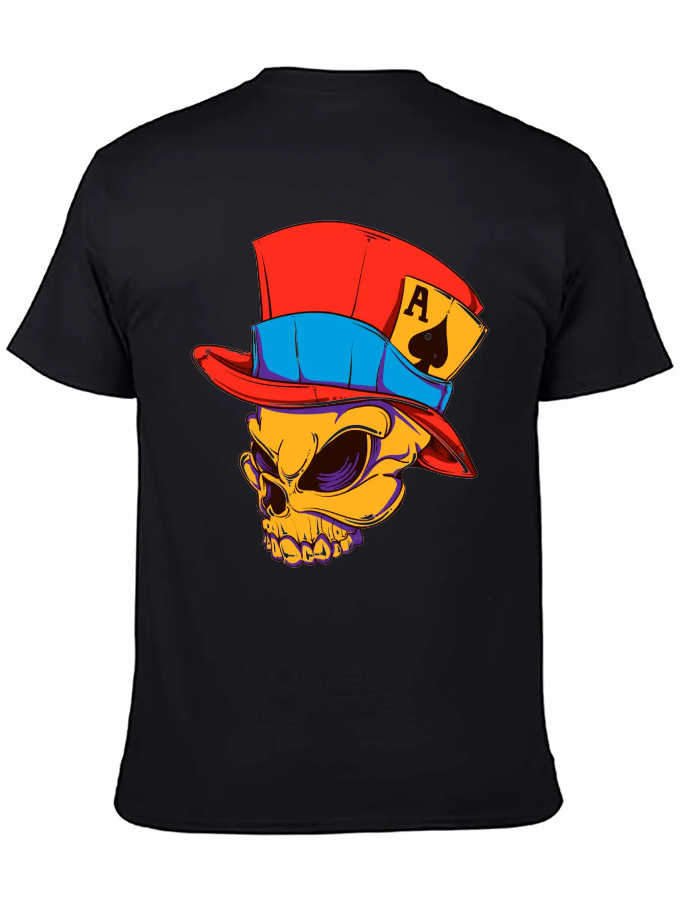 T-Shirt Streetwear Skull Card Player Vector Image Modern Fit Casual T-Shirt – Clean And Versatile Design
