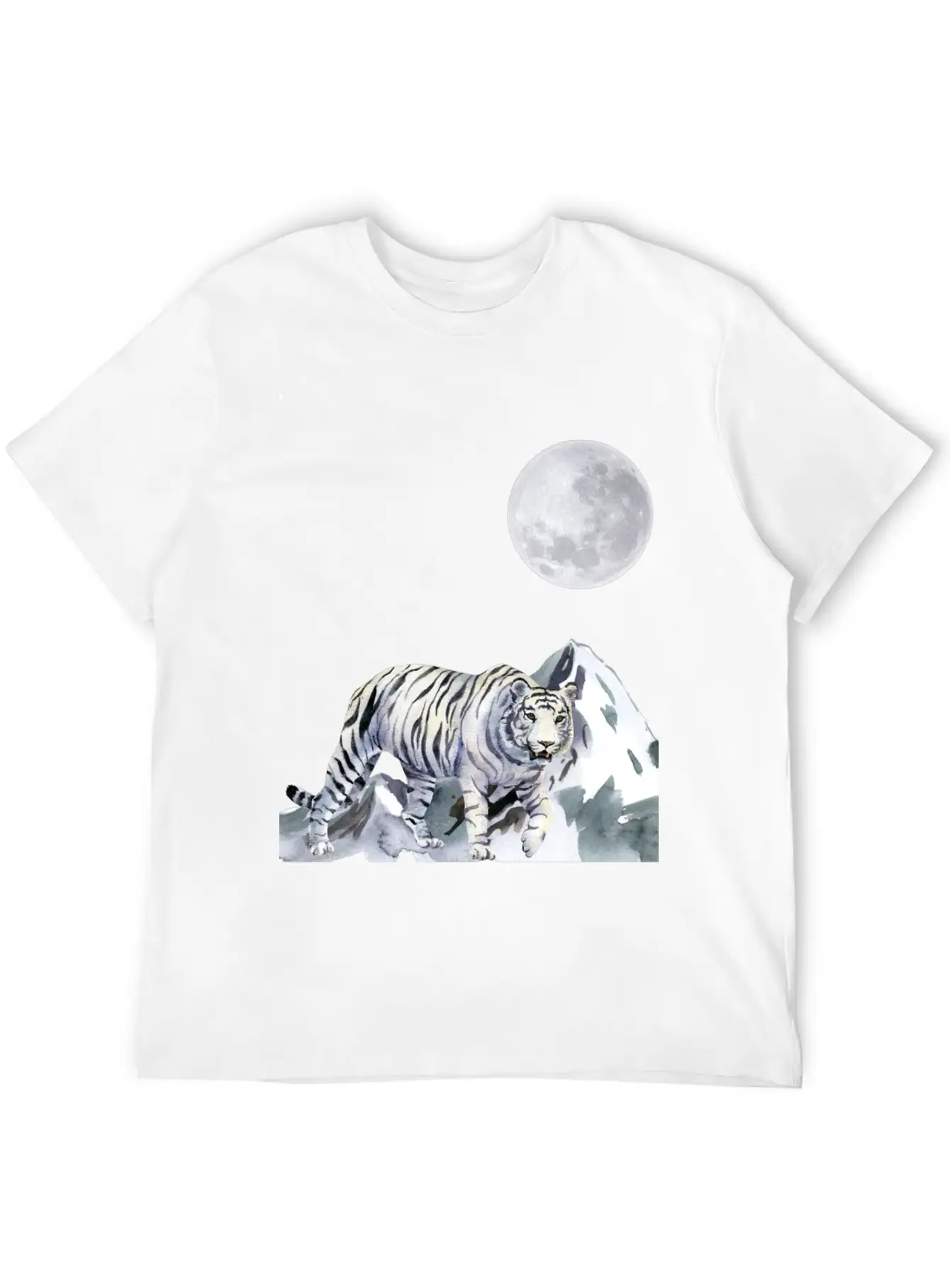 T-shirt: White Moon - The Night Panther Unisex Casual T-Shirt – Clean Design For Daily Comfort