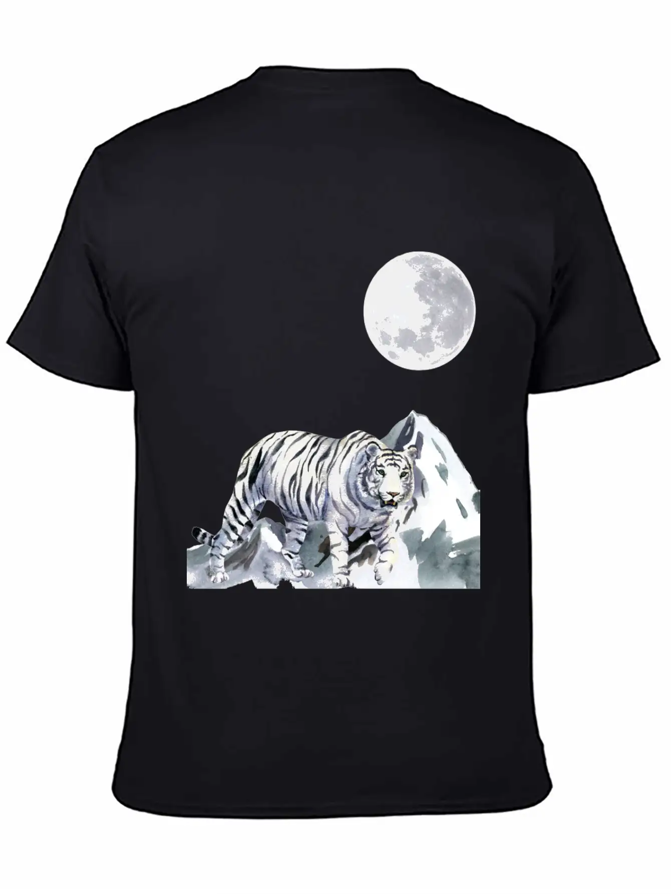 T-shirt: White Moon - The Night Panther Unisex Casual T-Shirt – Clean Design For Daily Comfort