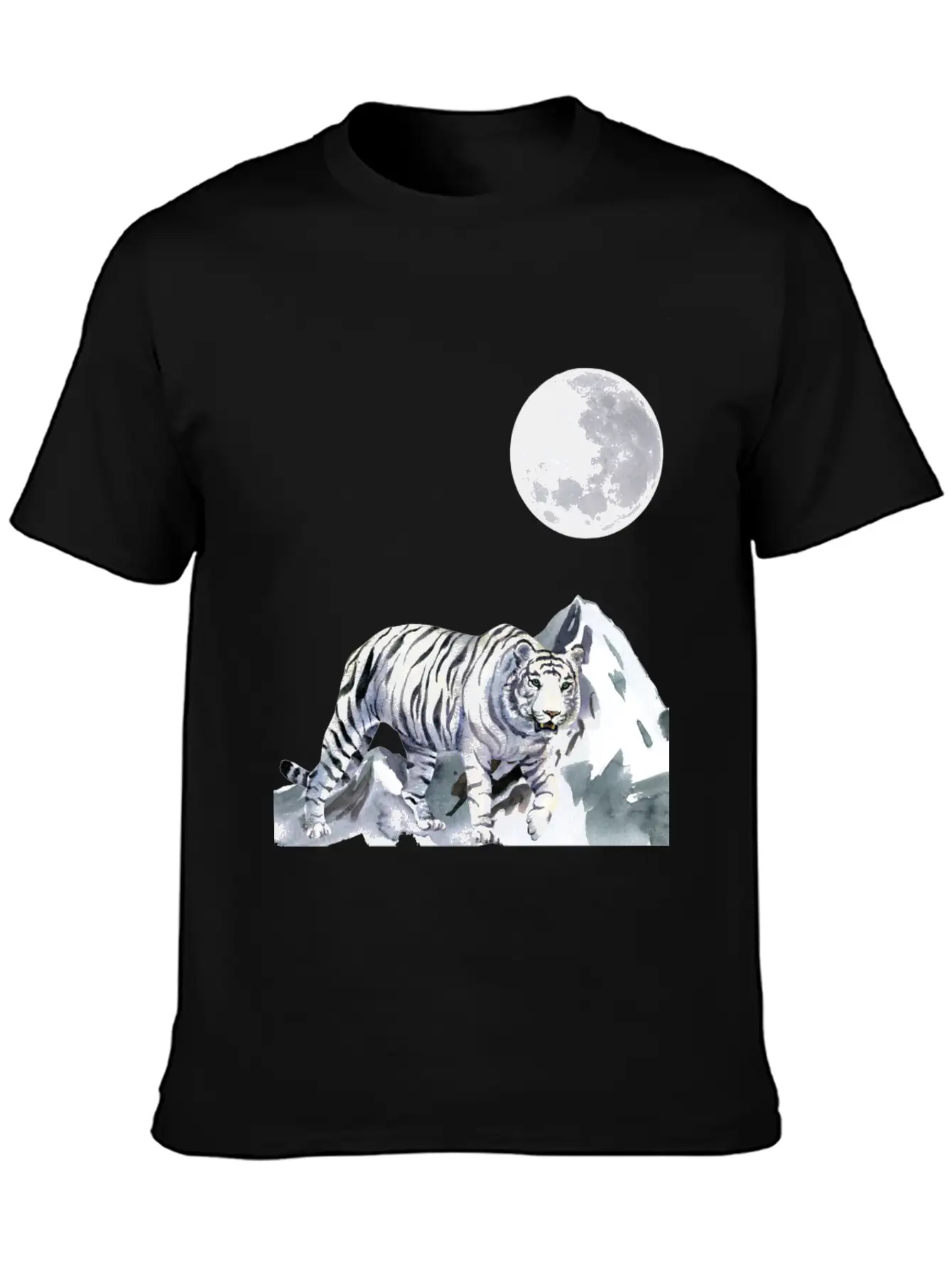 T-shirt: White Moon - The Night Panther Unisex Casual T-Shirt – Clean Design For Daily Comfort