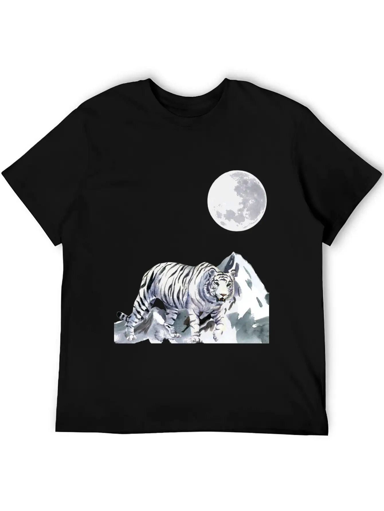T-shirt: White Moon - The Night Panther Unisex Casual T-Shirt – Clean Design For Daily Comfort