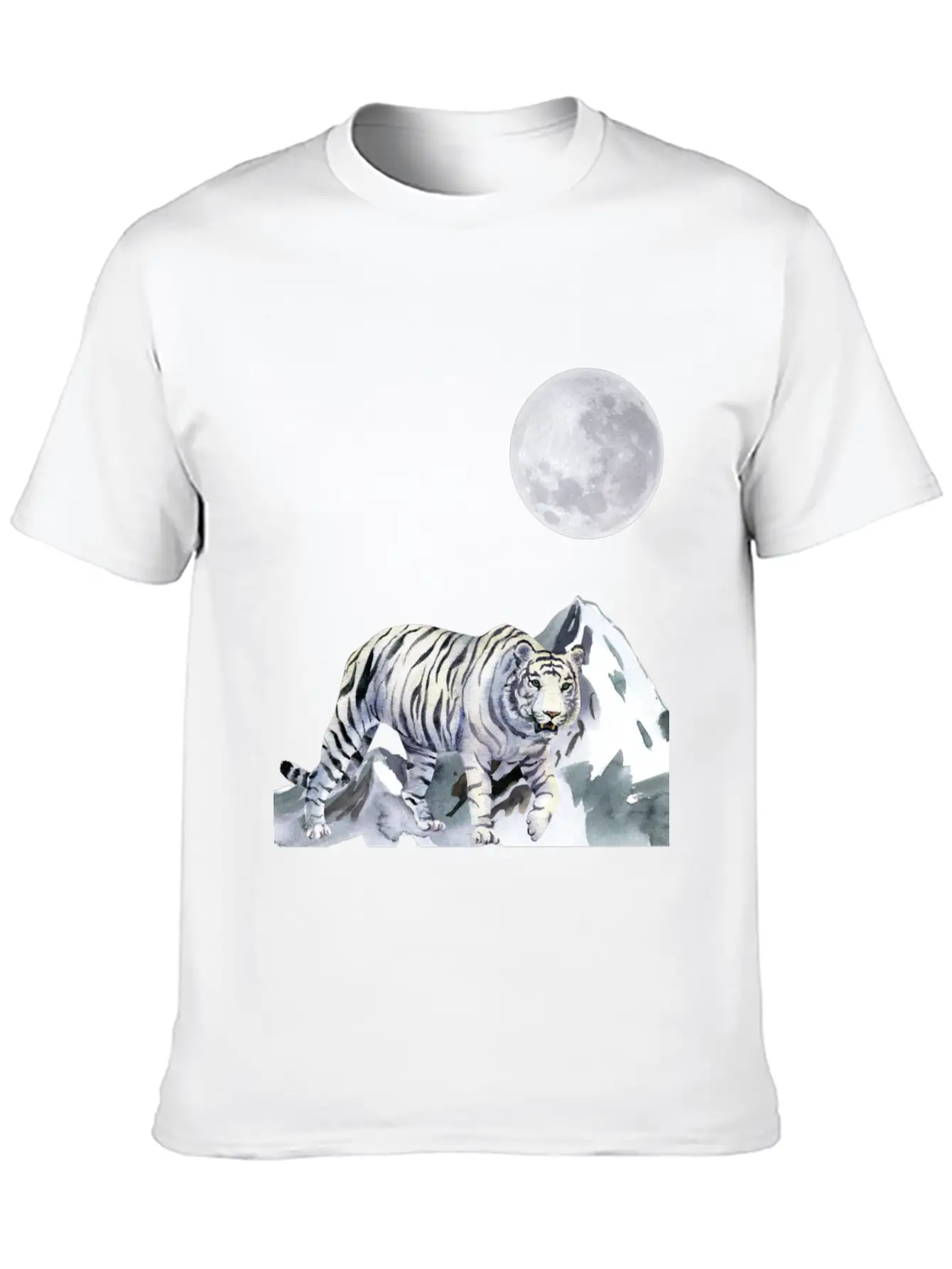 T-shirt: White Moon - The Night Panther Unisex Casual T-Shirt – Clean Design For Daily Comfort