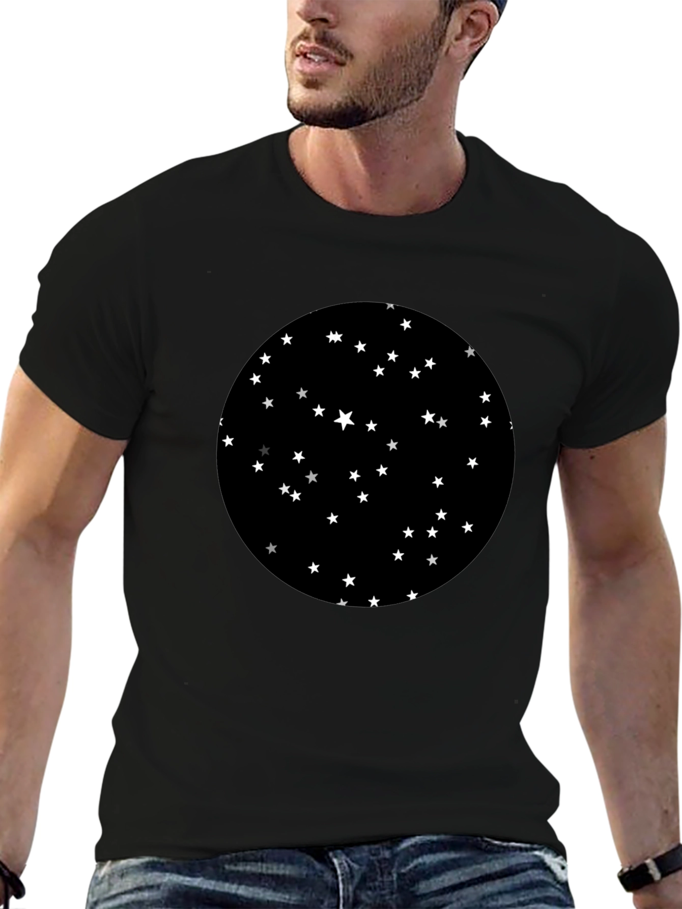 Starry Night Graphic Black T-Shirt