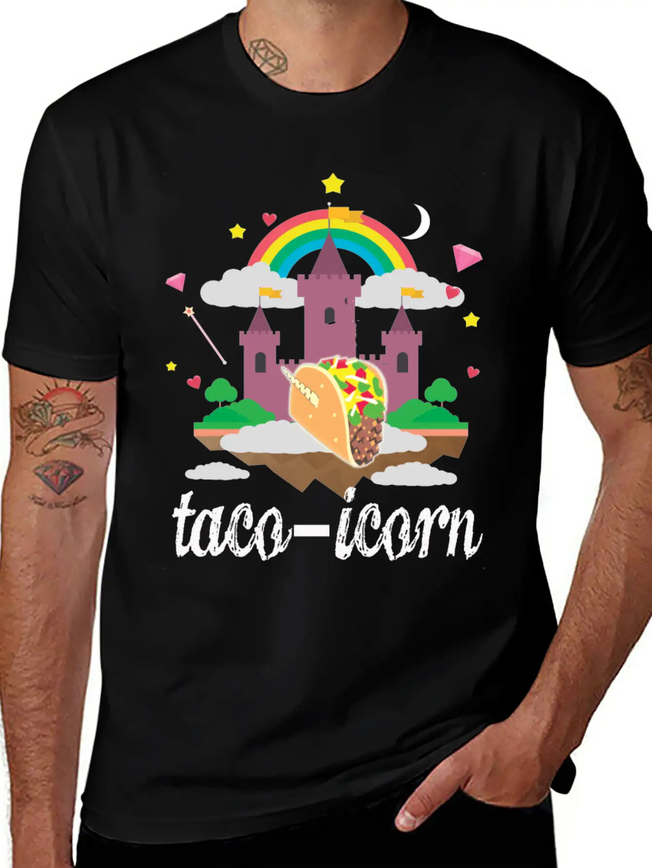 Taco Unicorn Horn In Magical Sky Castle Original Unisex Casual T-Shirt – Clean Design For Daily Comfort