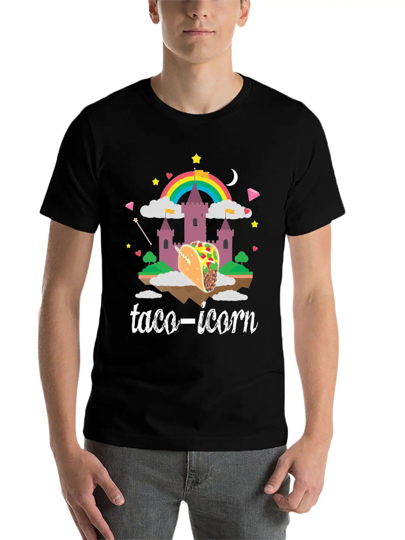 Taco Unicorn Horn In Magical Sky Castle Original Unisex Casual T-Shirt – Clean Design For Daily Comfort