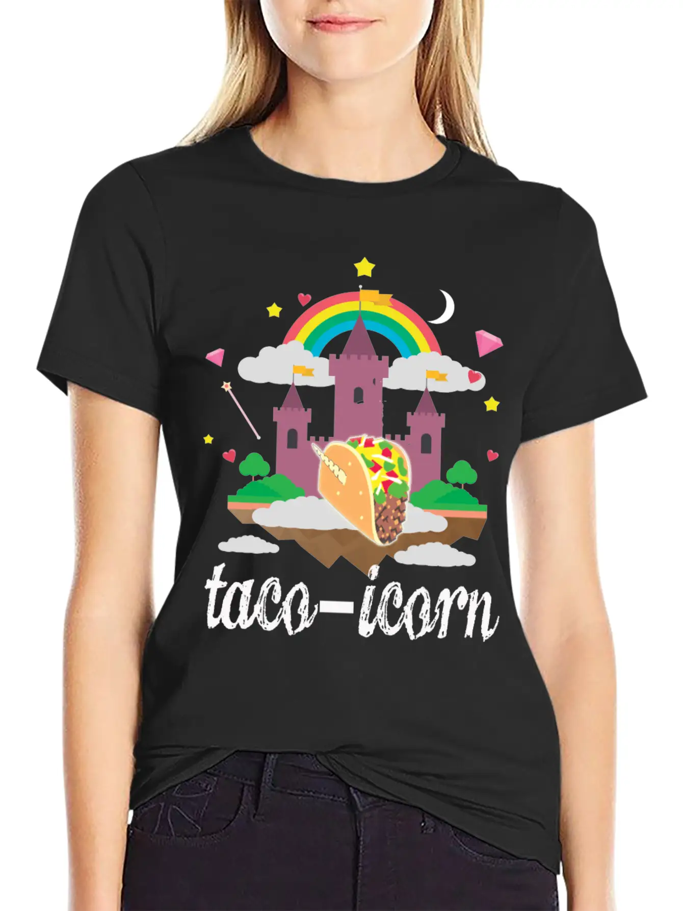 Taco Unicorn Horn In Magical Sky Castle Original Unisex Casual T-Shirt – Clean Design For Daily Comfort