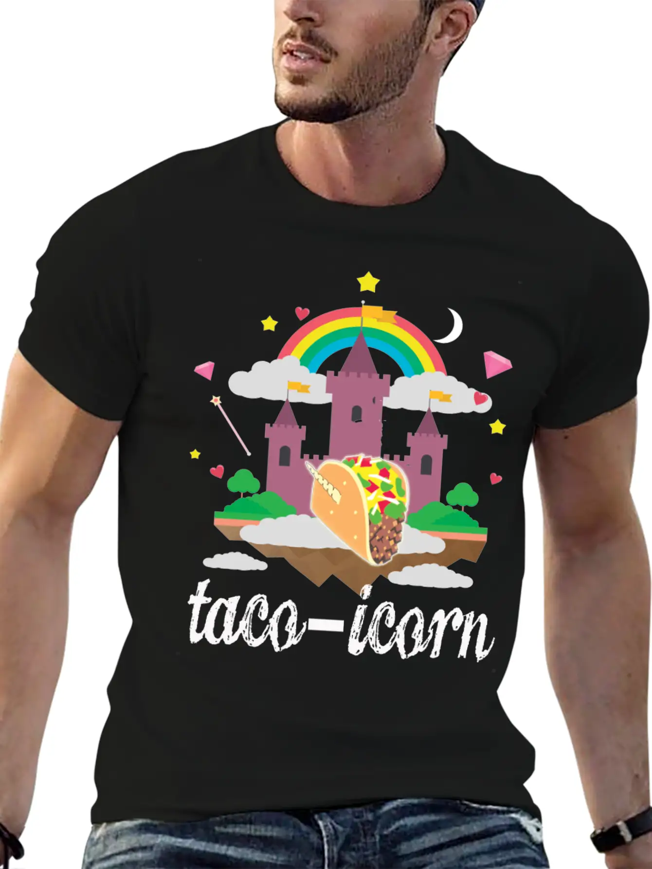 Taco Unicorn Horn In Magical Sky Castle Original Unisex Casual T-Shirt – Clean Design For Daily Comfort