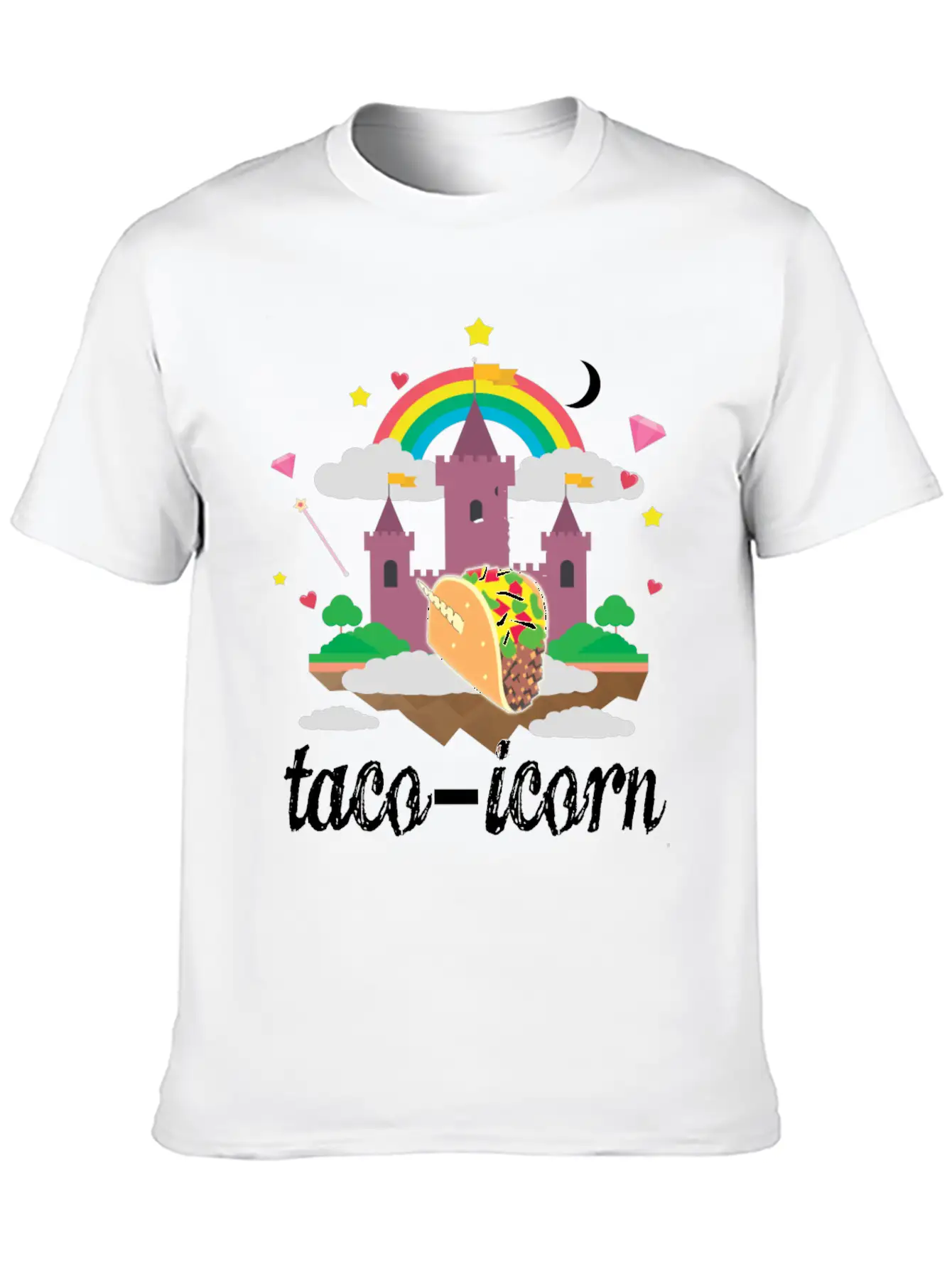 Taco Unicorn Horn In Magical Sky Castle Original Unisex Casual T-Shirt – Clean Design For Daily Comfort