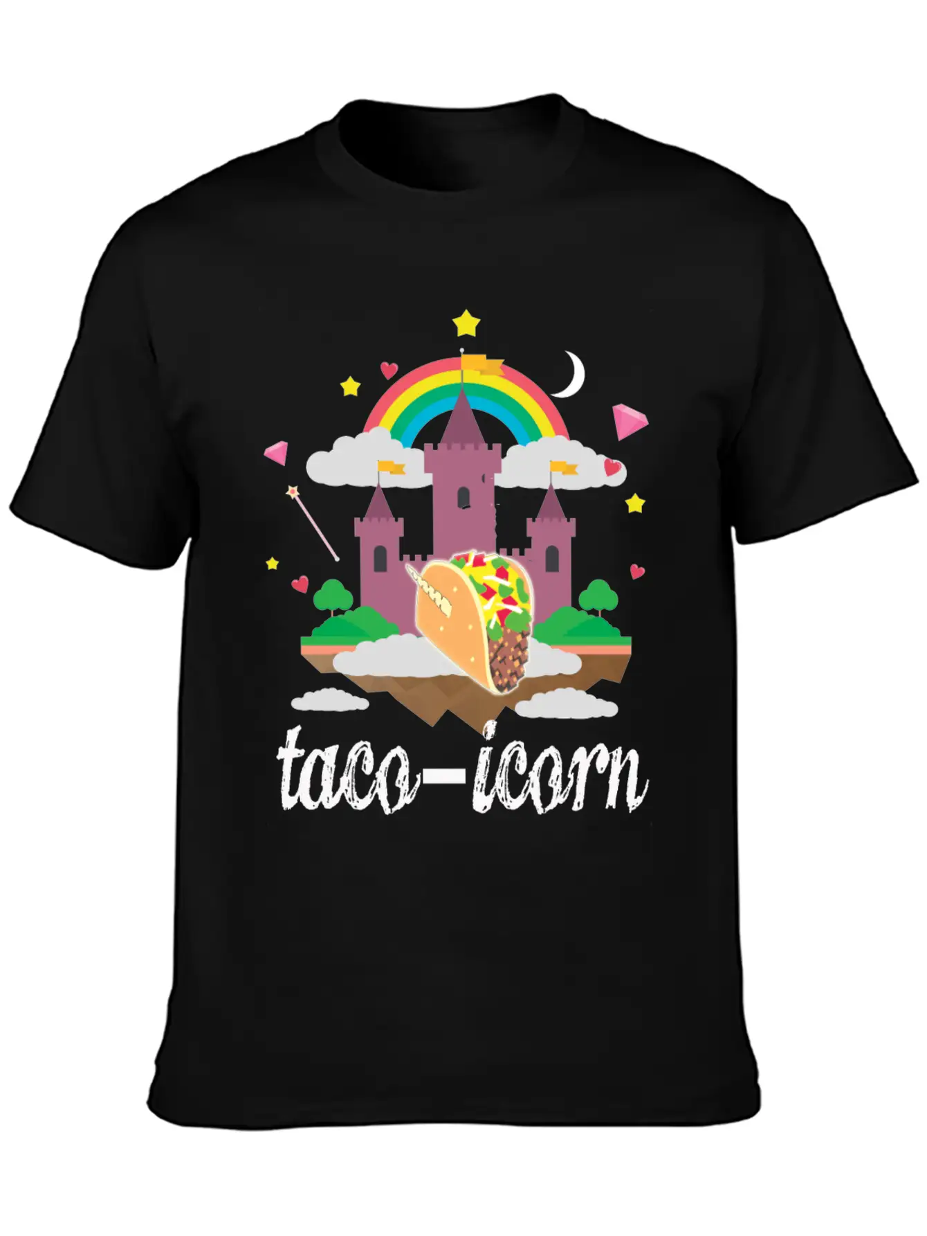 Taco Unicorn Horn In Magical Sky Castle Original Unisex Casual T-Shirt – Clean Design For Daily Comfort