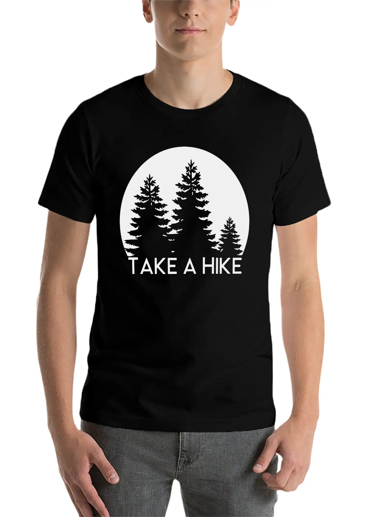Take A Hike, Nature, Adventure, Explore, Hiking Basic Graphic T-Shirt – Daily Comfort In Soft Cotton