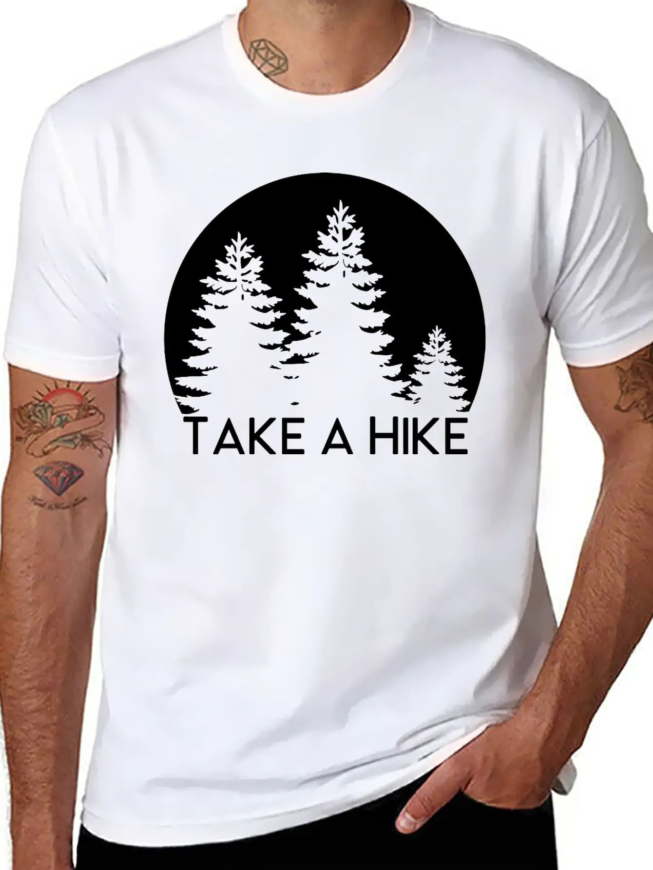 Take A Hike, Nature, Adventure, Explore, Hiking Basic Graphic T-Shirt – Daily Comfort In Soft Cotton