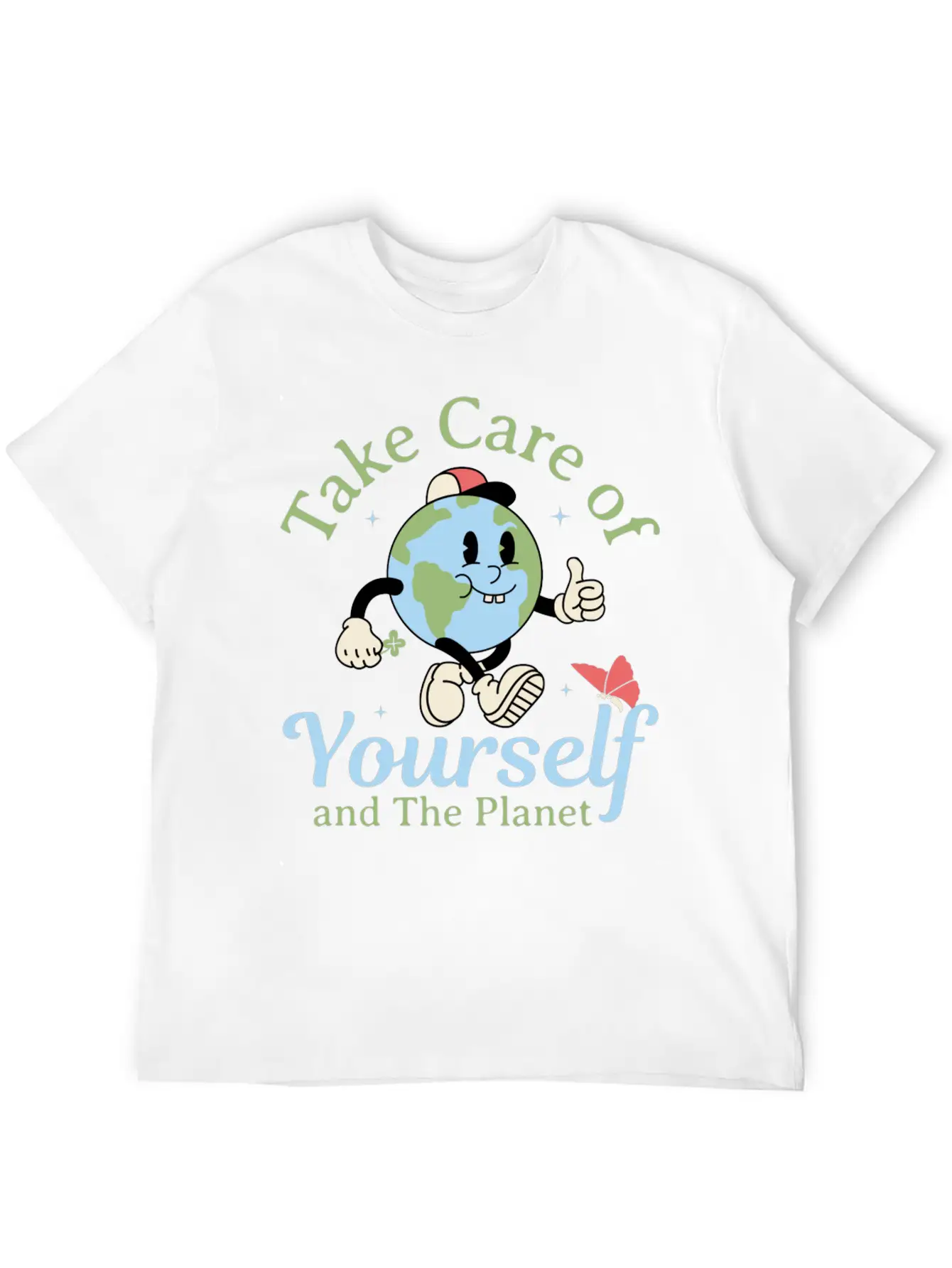Take Care Of Yourself And The Planet Modern Fit Casual T-Shirt – Clean And Versatile Design