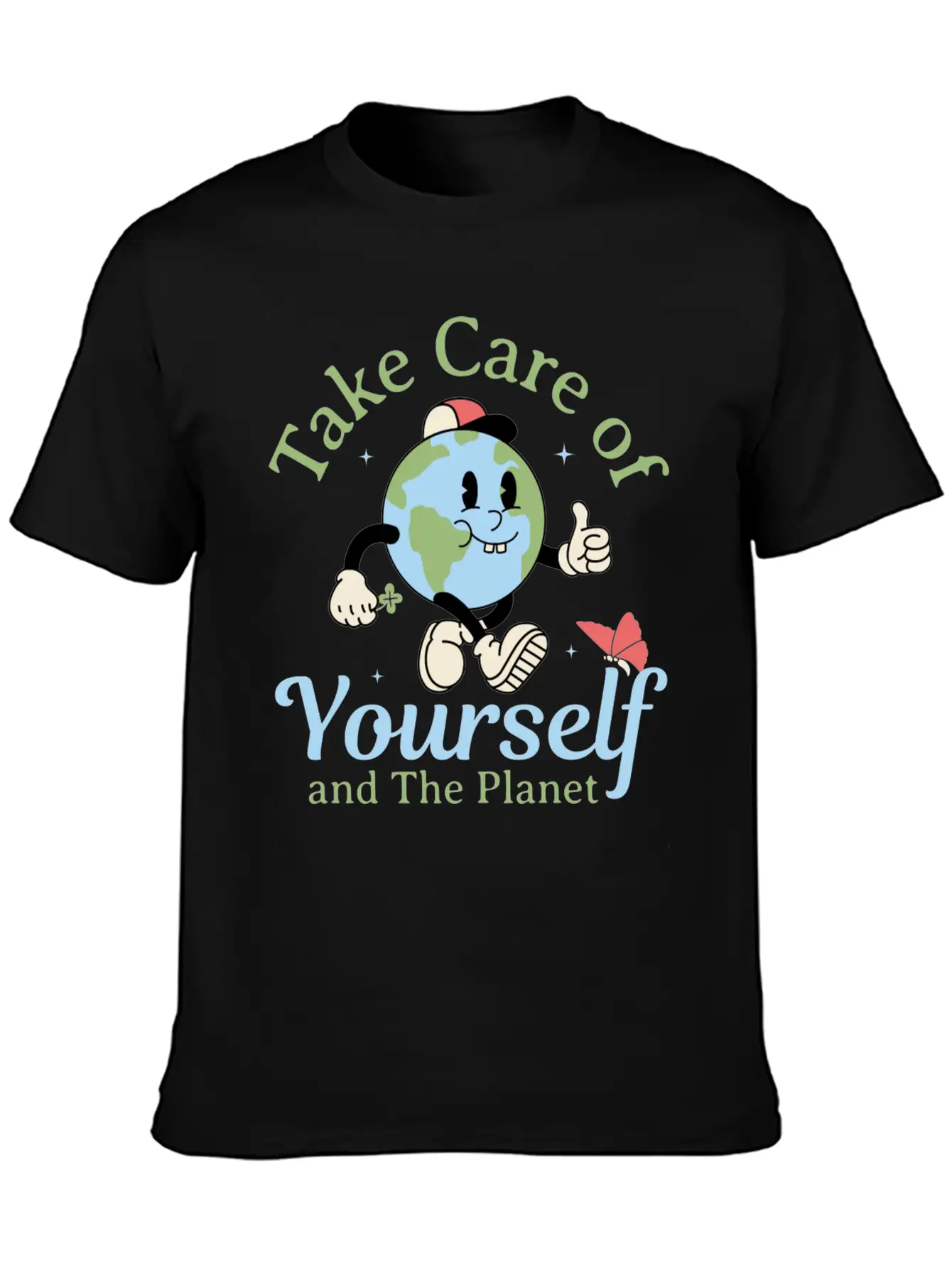Take Care Of Yourself And The Planet Modern Fit Casual T-Shirt – Clean And Versatile Design