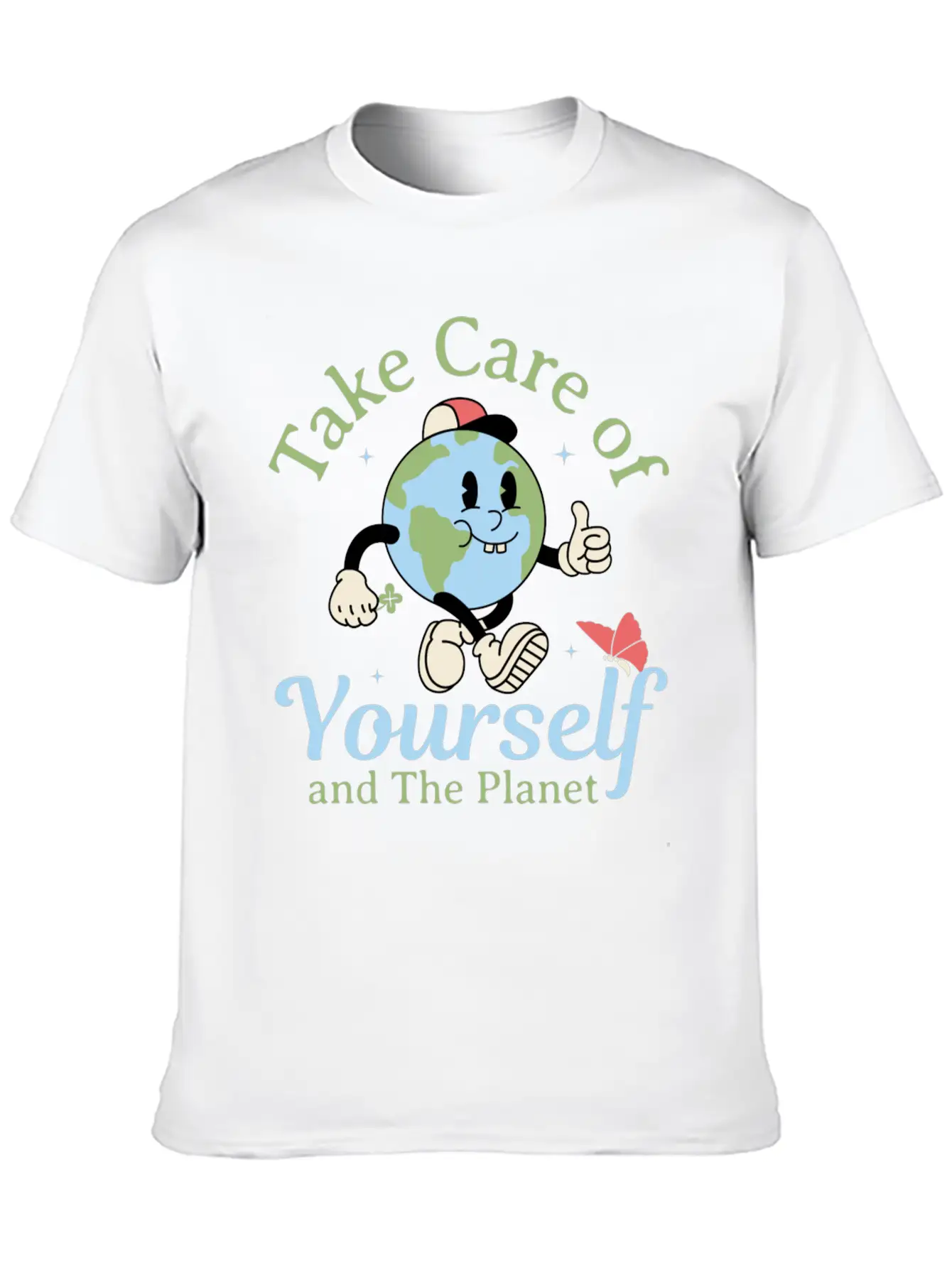 Take Care Of Yourself And The Planet Modern Fit Casual T-Shirt – Clean And Versatile Design