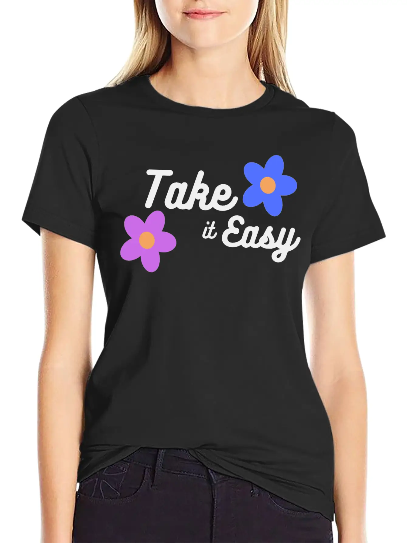 Take It Easy Cute And Cool Gift /design T-shirt Classic Fit Graphic Tee For Daily Comfort – Unisex Cotton Shirt
