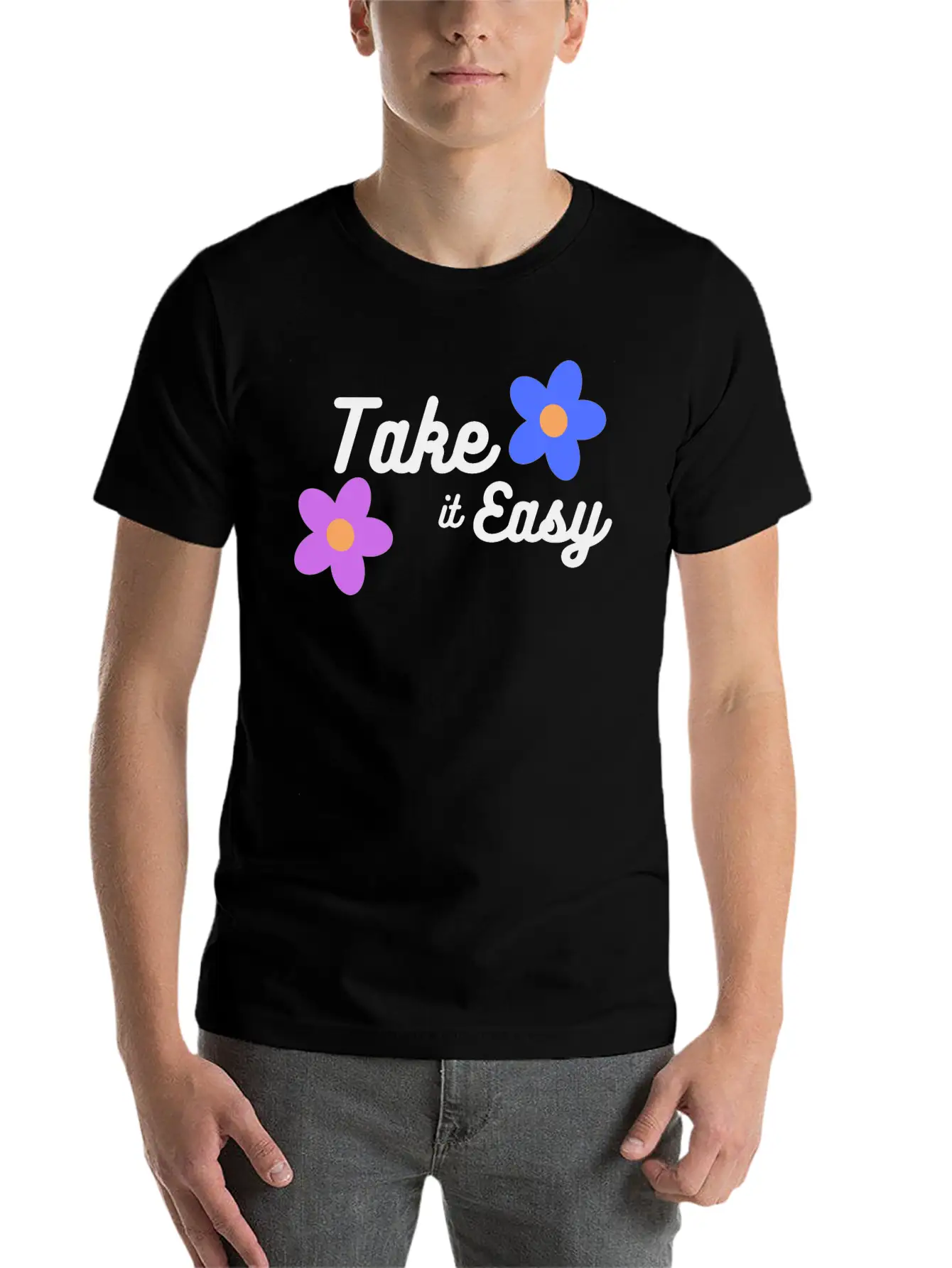 Take It Easy Cute And Cool Gift /design T-shirt Classic Fit Graphic Tee For Daily Comfort – Unisex Cotton Shirt