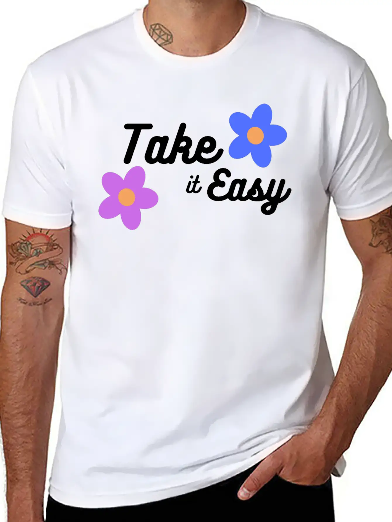 Take It Easy Cute And Cool Gift /design T-shirt Classic Fit Graphic Tee For Daily Comfort – Unisex Cotton Shirt