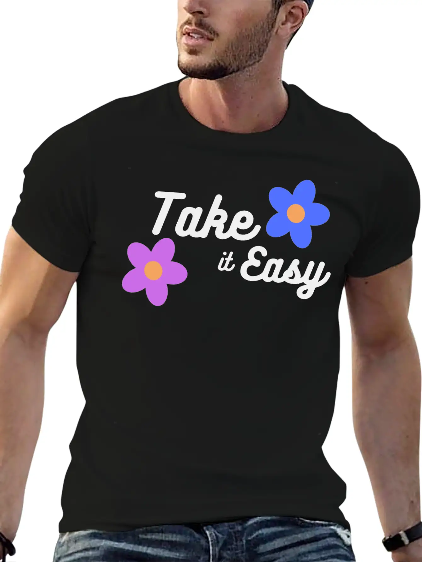 Take It Easy Cute And Cool Gift /design T-shirt Classic Fit Graphic Tee For Daily Comfort – Unisex Cotton Shirt