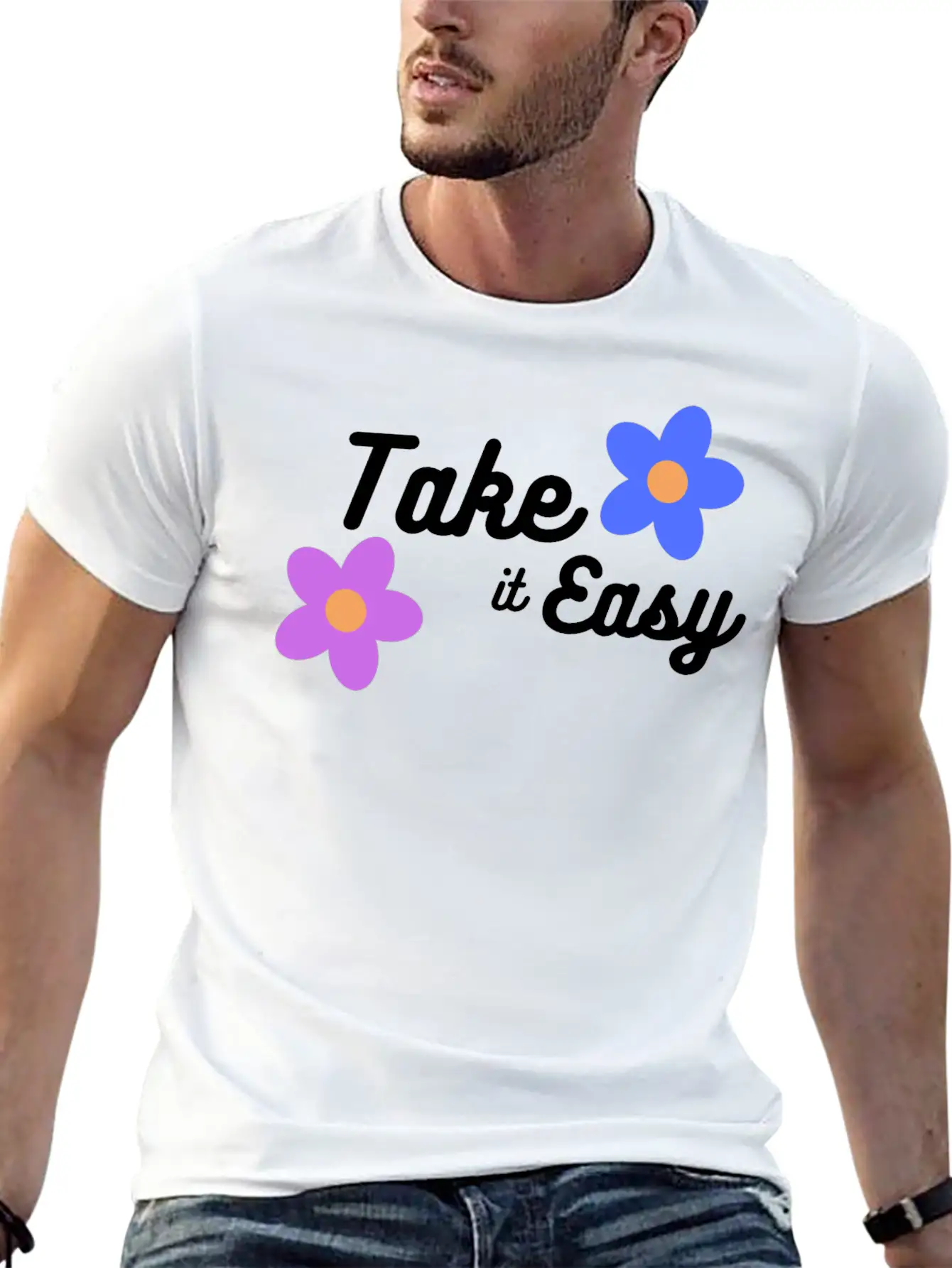 Take It Easy Cute And Cool Gift /design T-shirt Classic Fit Graphic Tee For Daily Comfort – Unisex Cotton Shirt