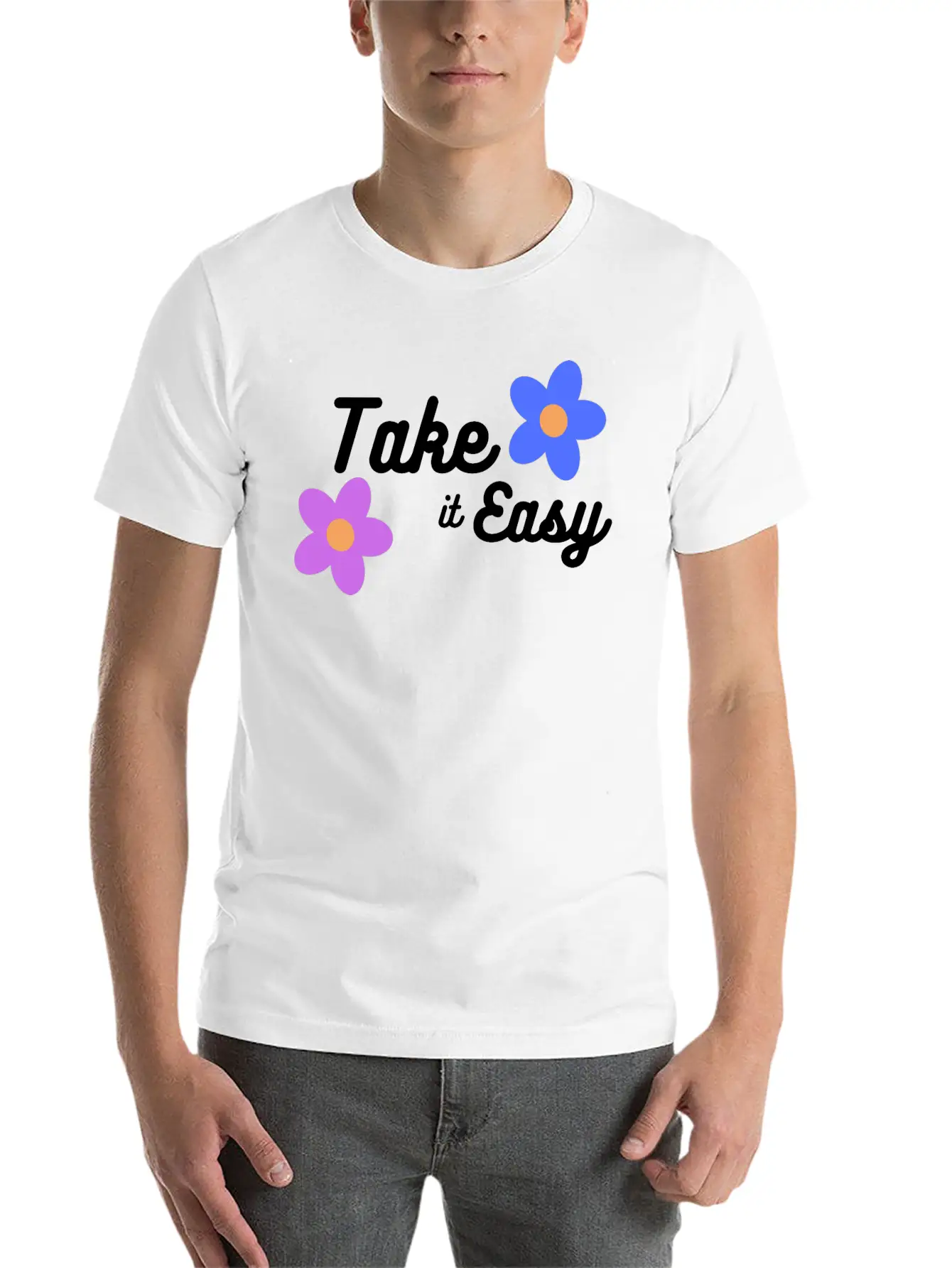 Take It Easy Cute And Cool Gift /design T-shirt Classic Fit Graphic Tee For Daily Comfort – Unisex Cotton Shirt