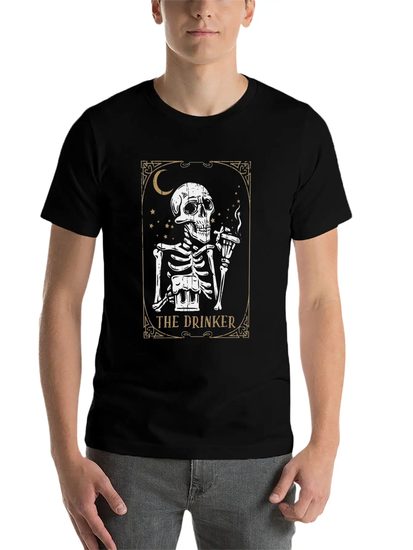 Tarot Card Occult Club Gothic Vice Drinker Soft Cotton Short Sleeve Tee – Unisex Wardrobe Staple