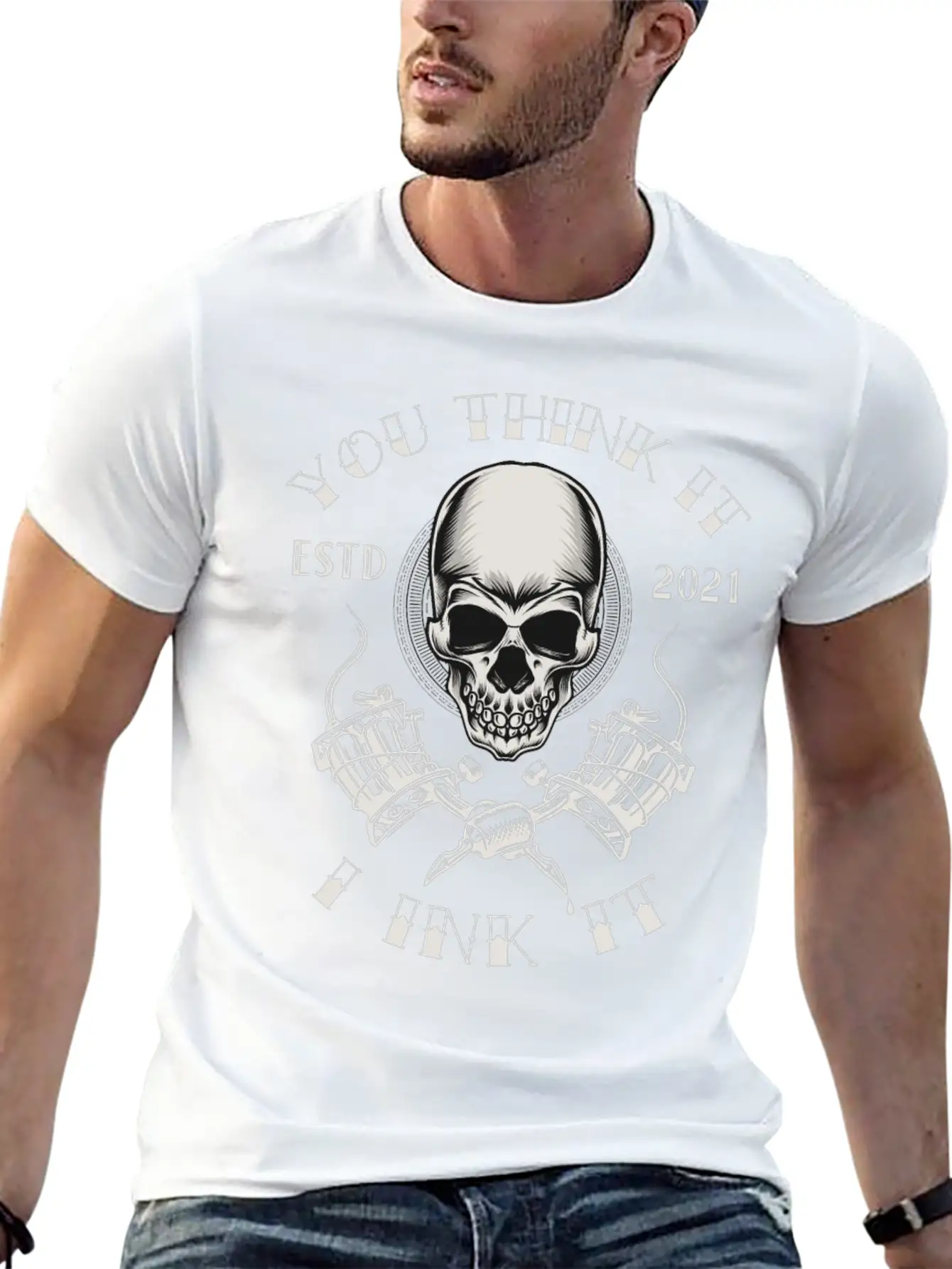 Tattoo Skull Inked Ink Tattoo Saying Quote Memes Lightweight Cotton T-Shirt – Daily Comfort Graphic Shirt