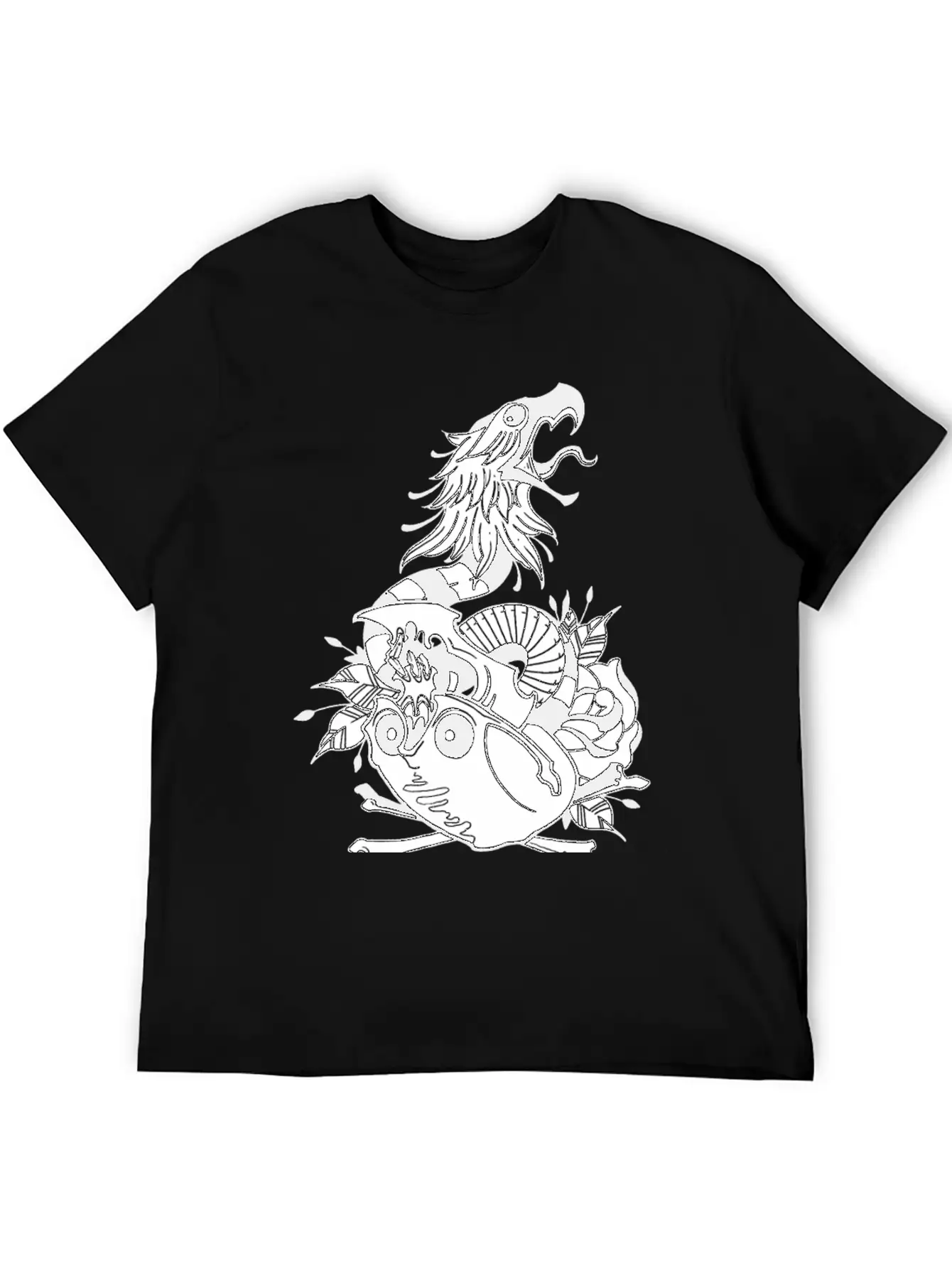 Tattoo Skull Snake Rose Eagle Mashup Essential Cotton Tee For Daily Outfits – Unisex Style