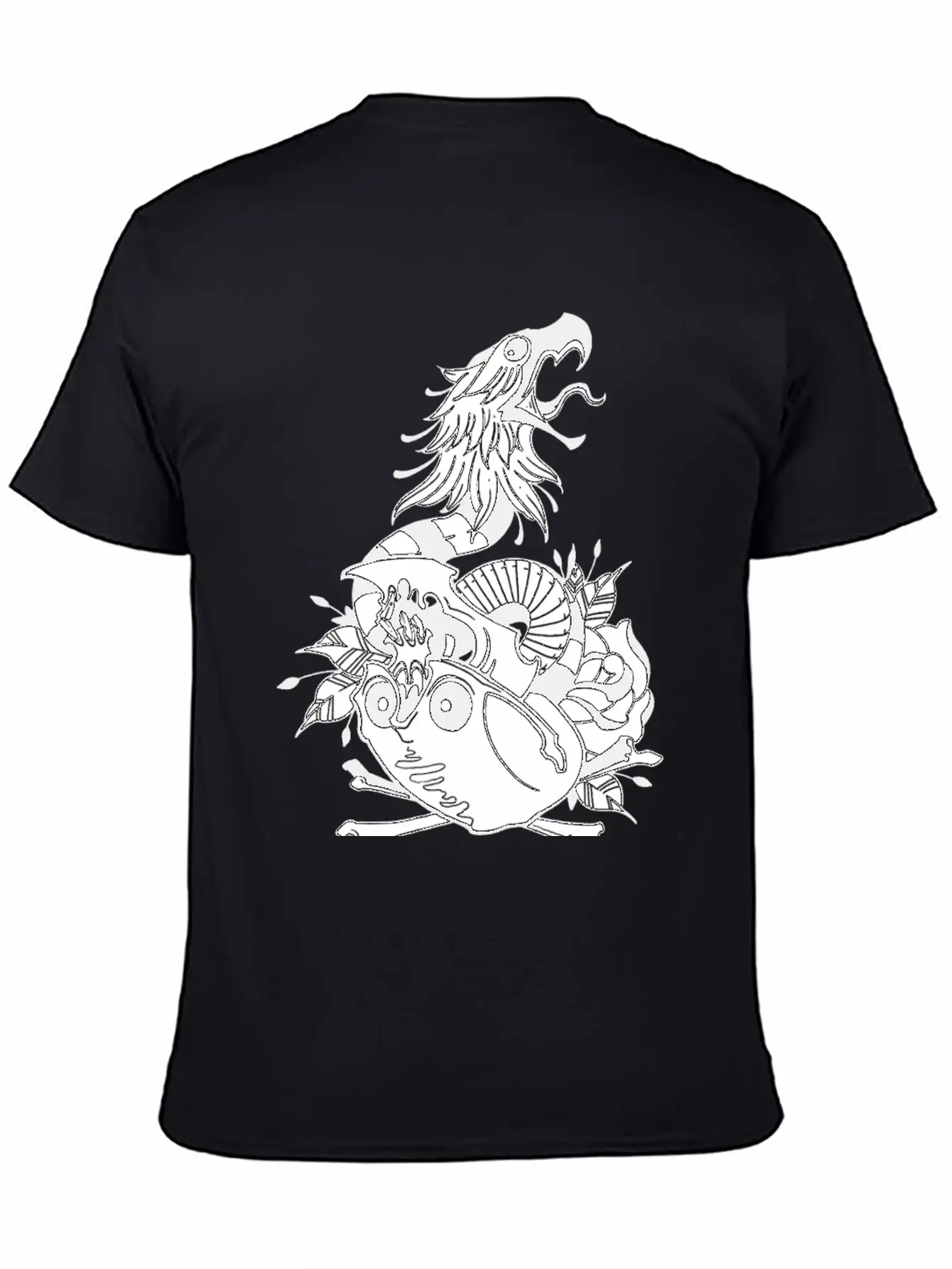 Tattoo Skull Snake Rose Eagle Mashup Essential Cotton Tee For Daily Outfits – Unisex Style