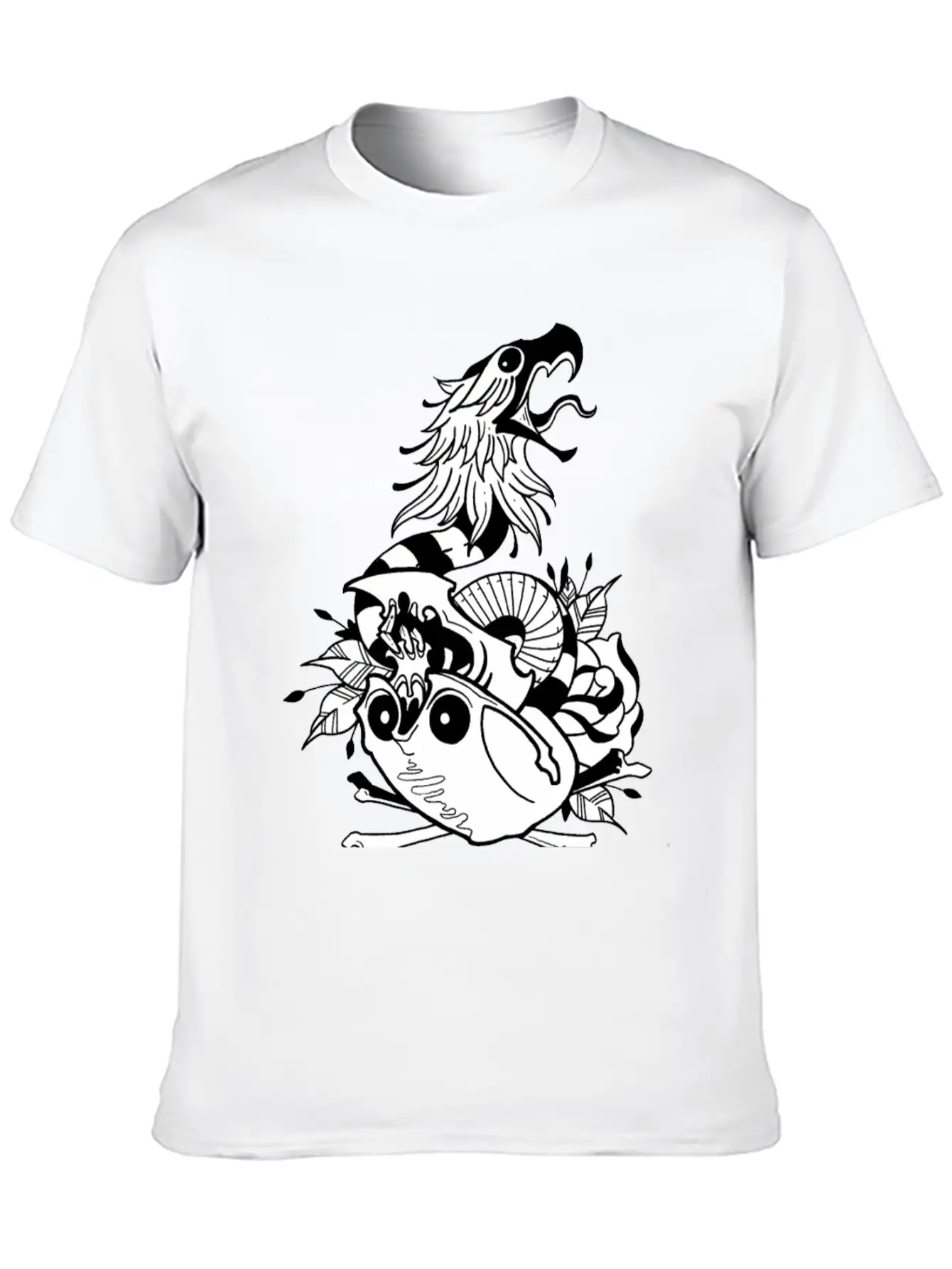 Tattoo Skull Snake Rose Eagle Mashup Essential Cotton Tee For Daily Outfits – Unisex Style